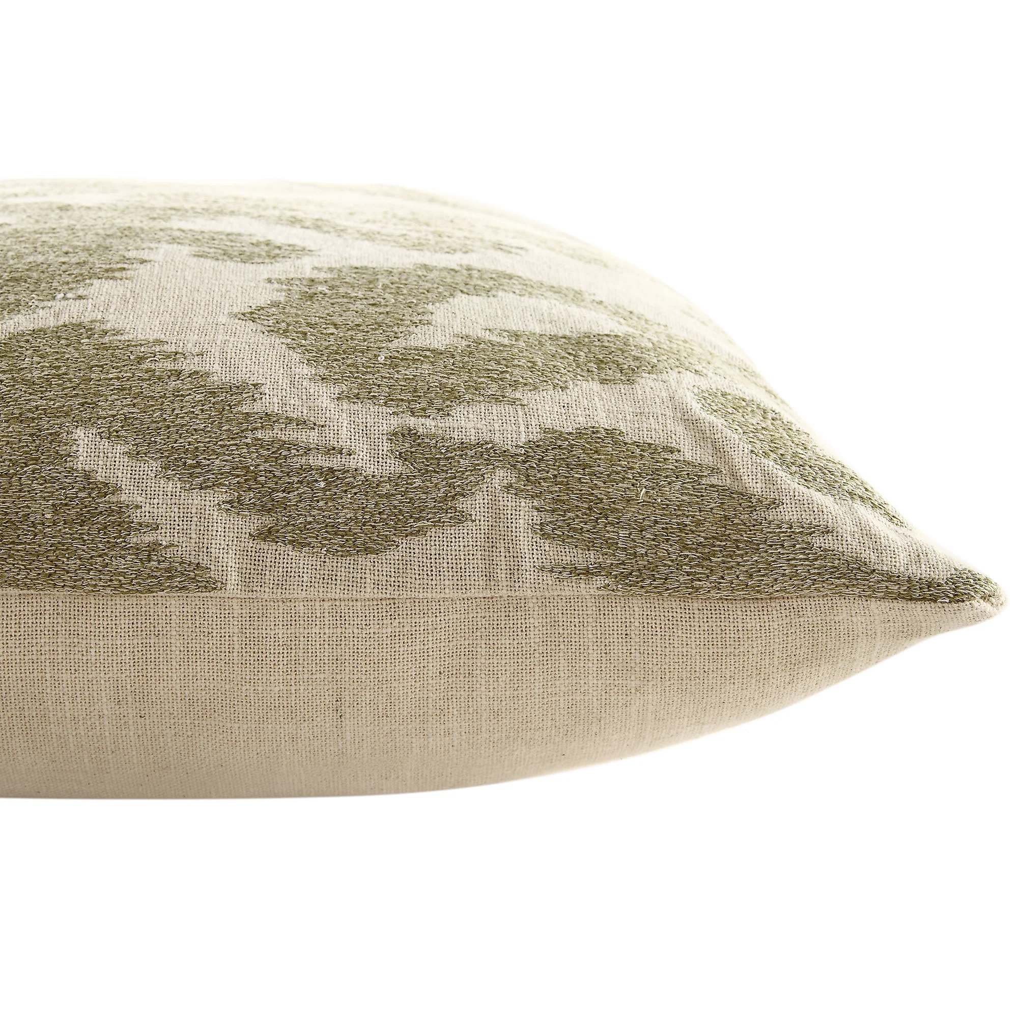 Ikat Collection Sage Green Hand Embroidered Cushion - Image 3