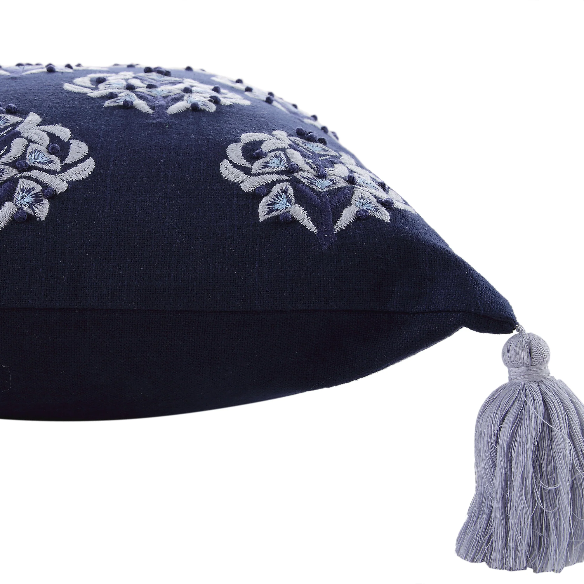 Indigo Collection Ava French Knot Navy cushion - Image 2