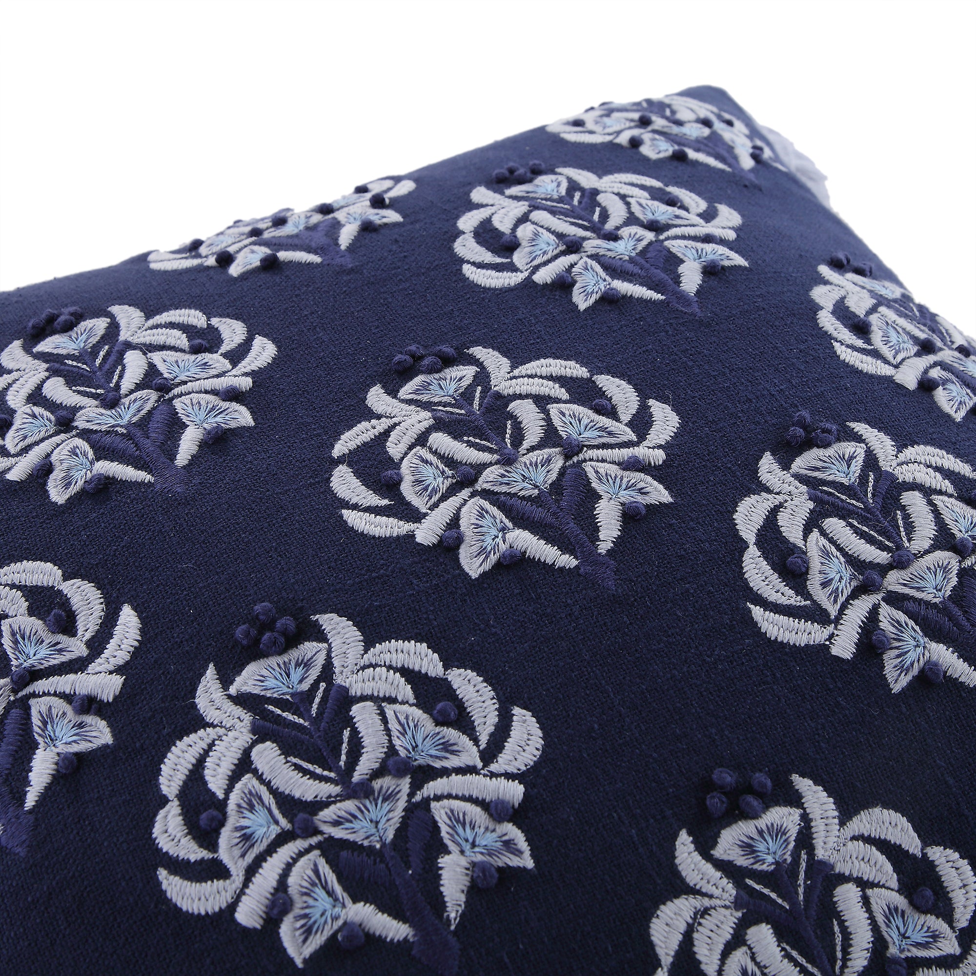 Indigo Collection Ava French Knot Navy cushion - Image 3