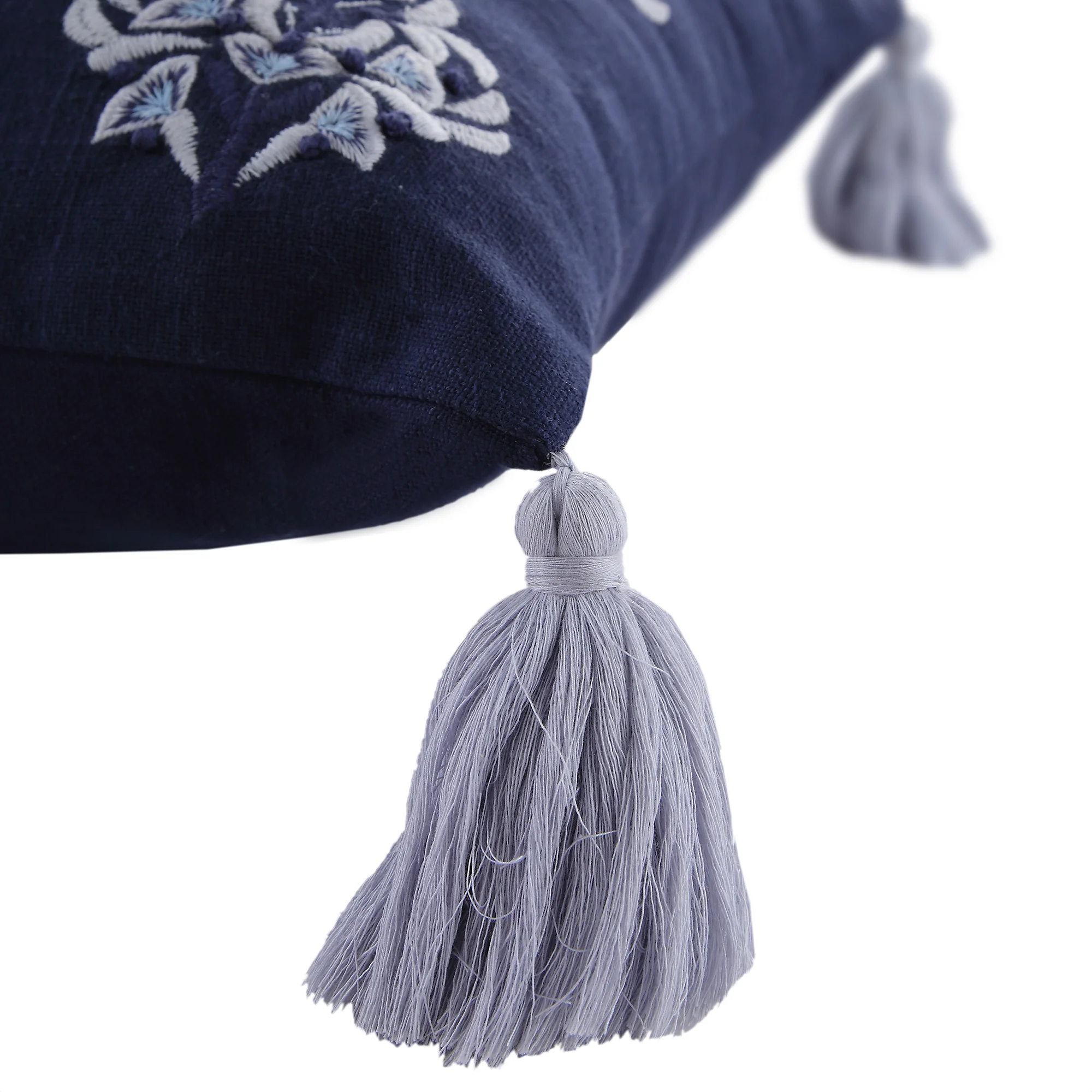 Indigo Collection Ava French Knot Navy cushion - Image 4