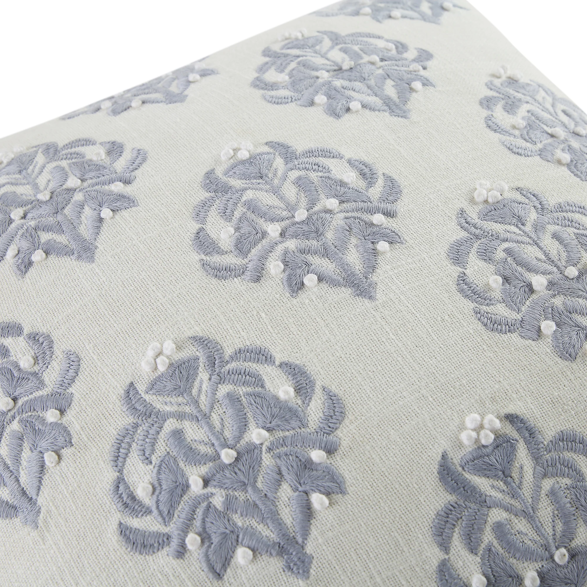 Indigo Collection Ava French Knot White cushion - Image 6
