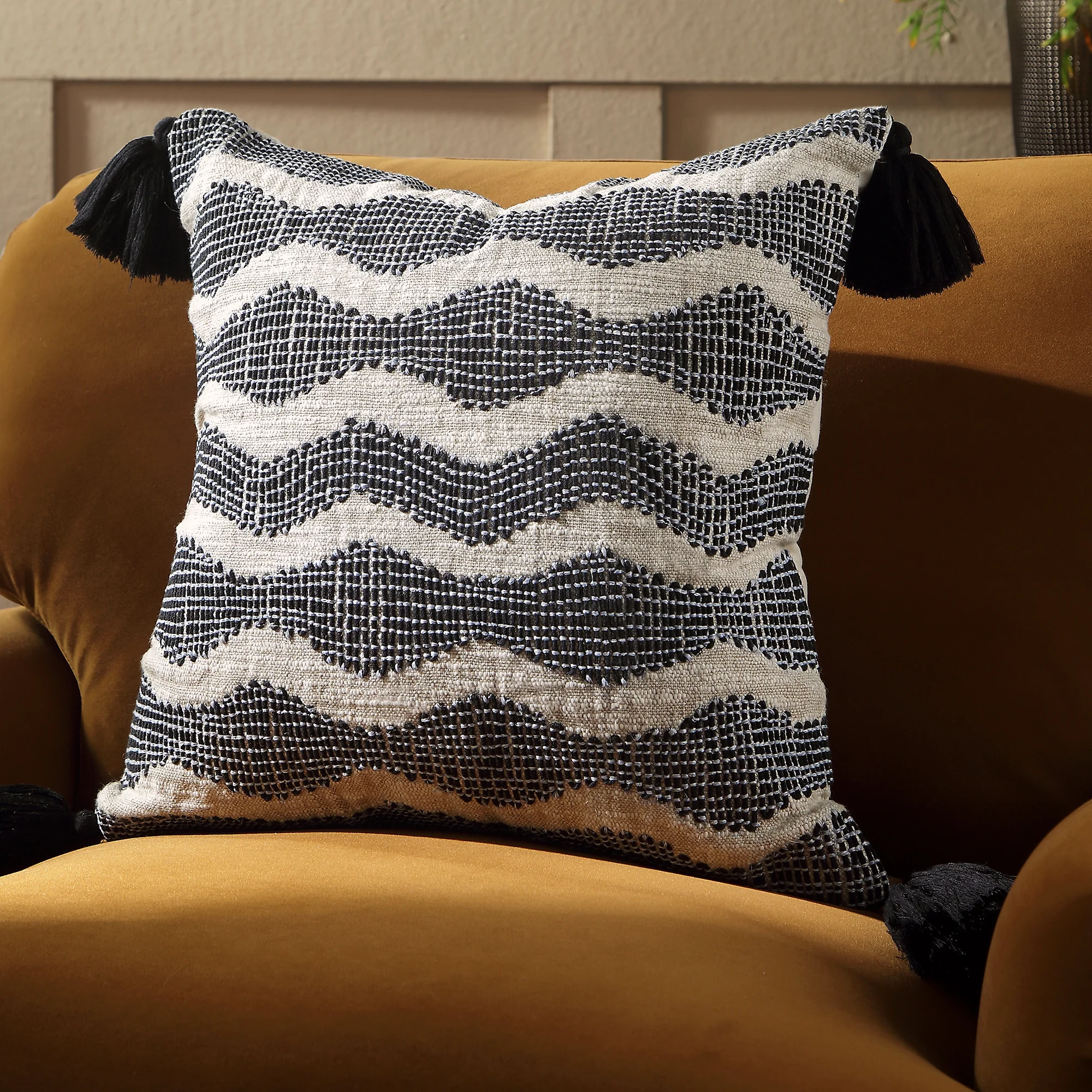 Indigo Collection Capri Navy Cord Cushion - Image 2