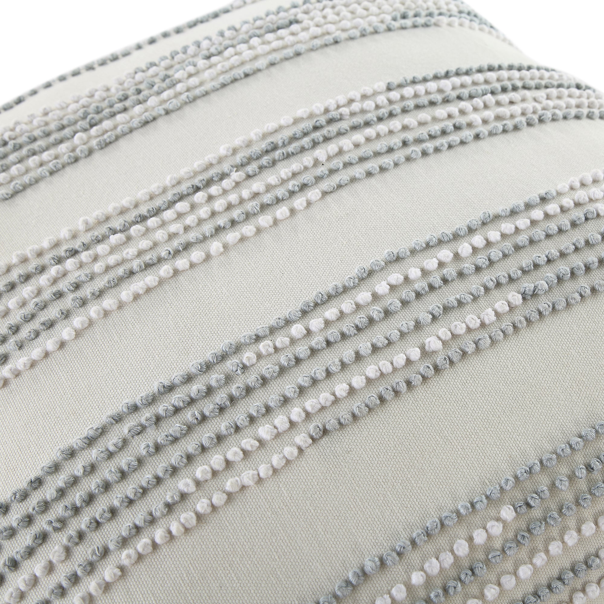 Indigo Collection Laguna French Knot White & Blue Cotton Cushion - Image 6