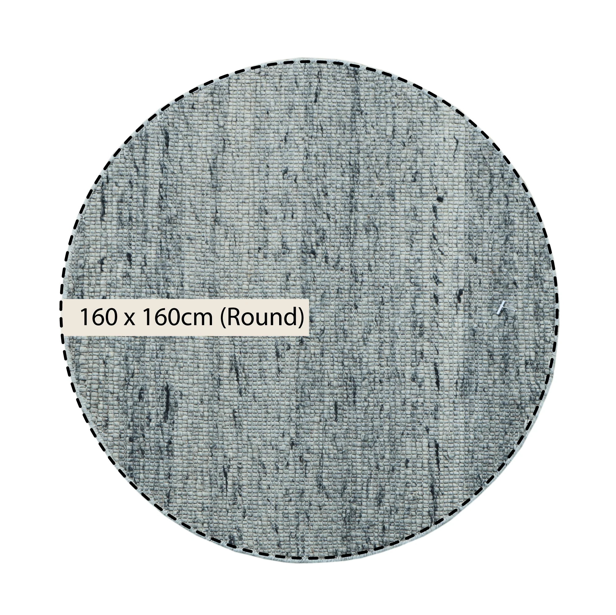 Indra Dark Grey Handwoven Wool Round Rug - Image 3