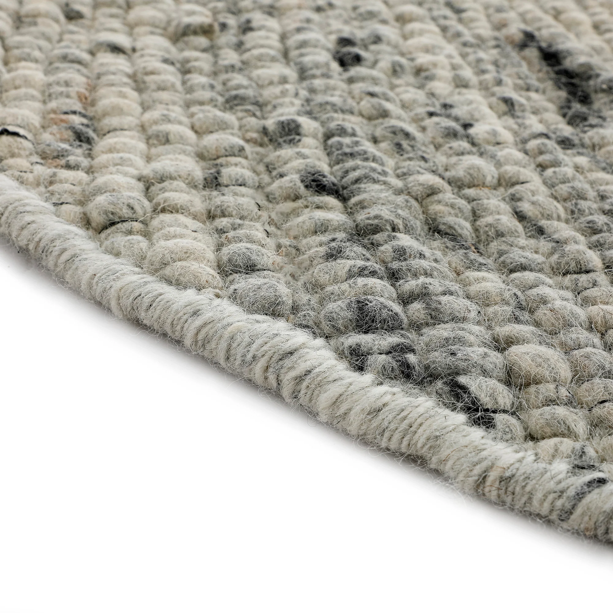 Indra Dark Grey Handwoven Wool Round Rug - Image 5