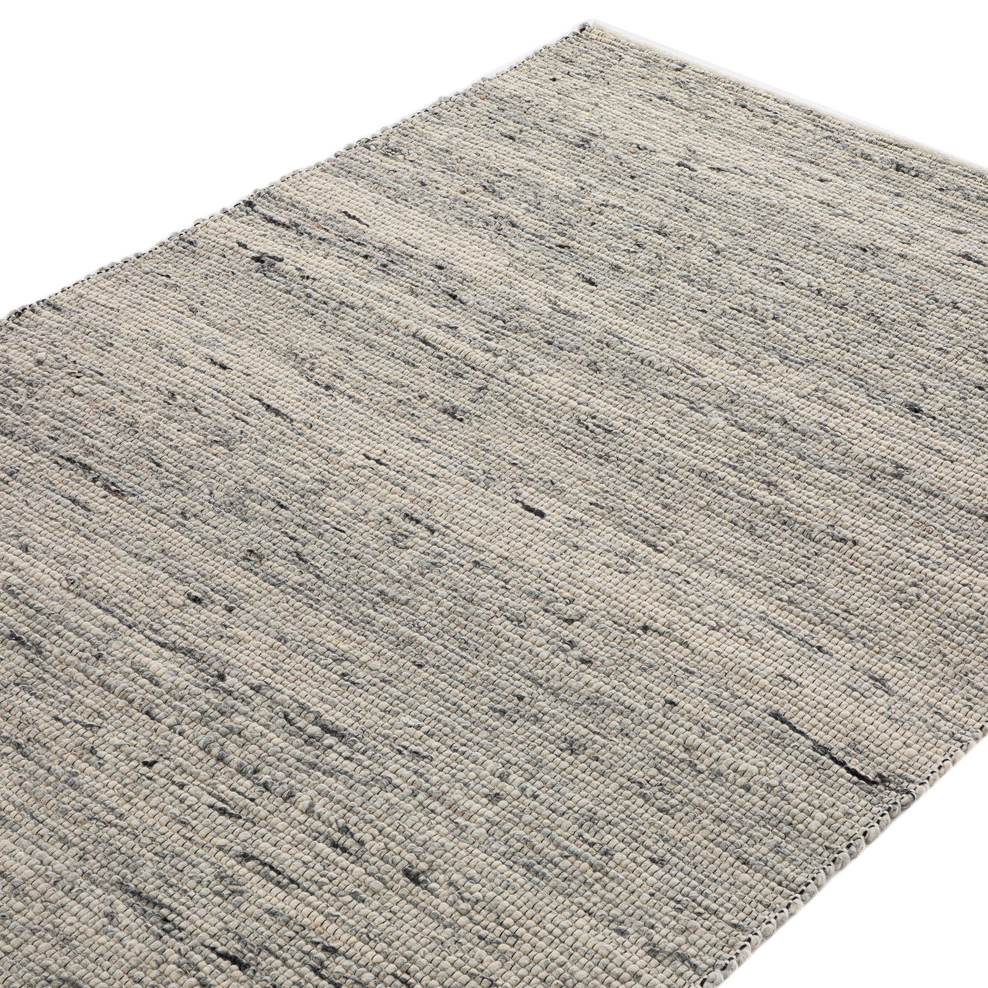 Indra Dark Grey Handwoven Wool Rug - Image 2