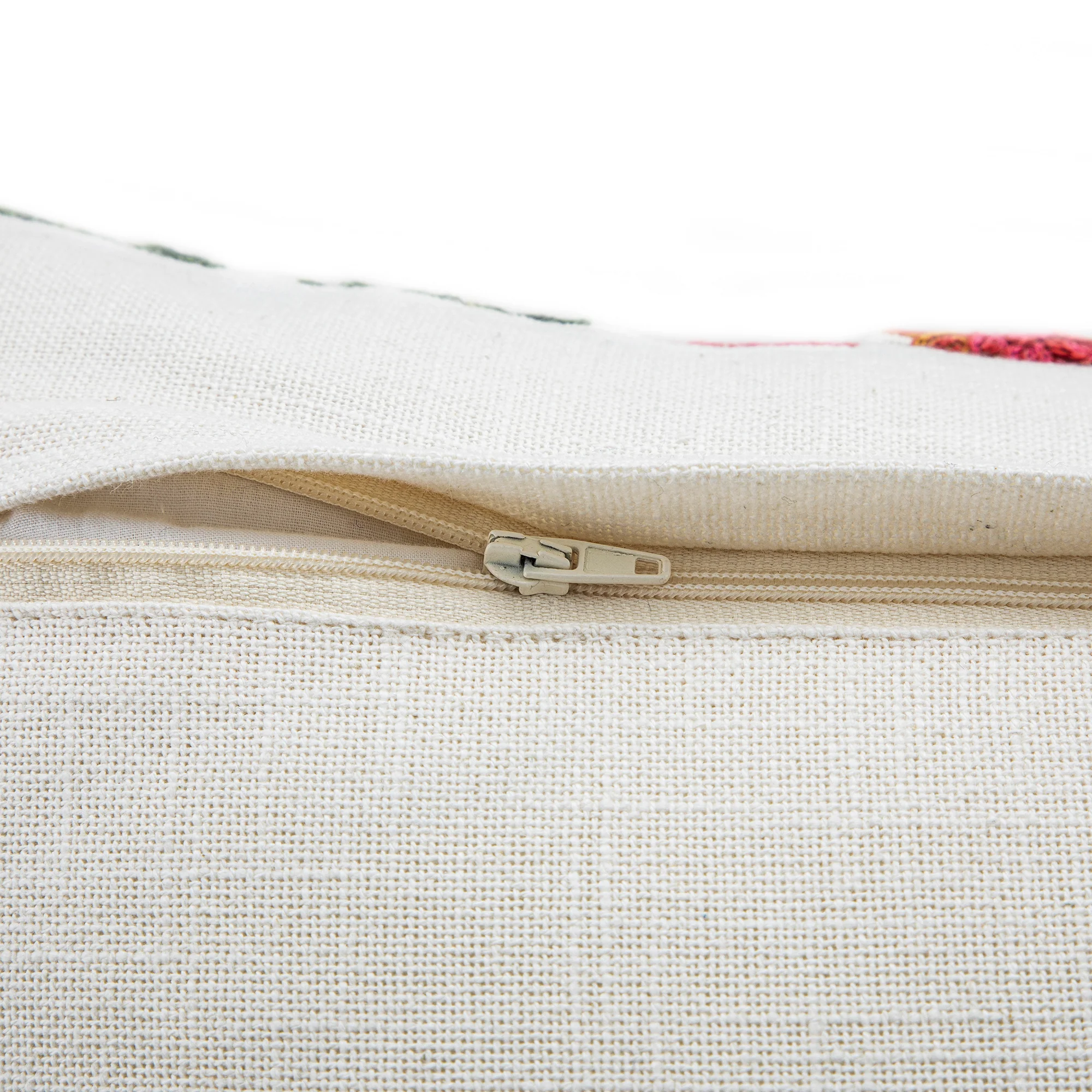Indra Gardenia Pink Crewelwork Wool Embroidered Cushion - Image 5