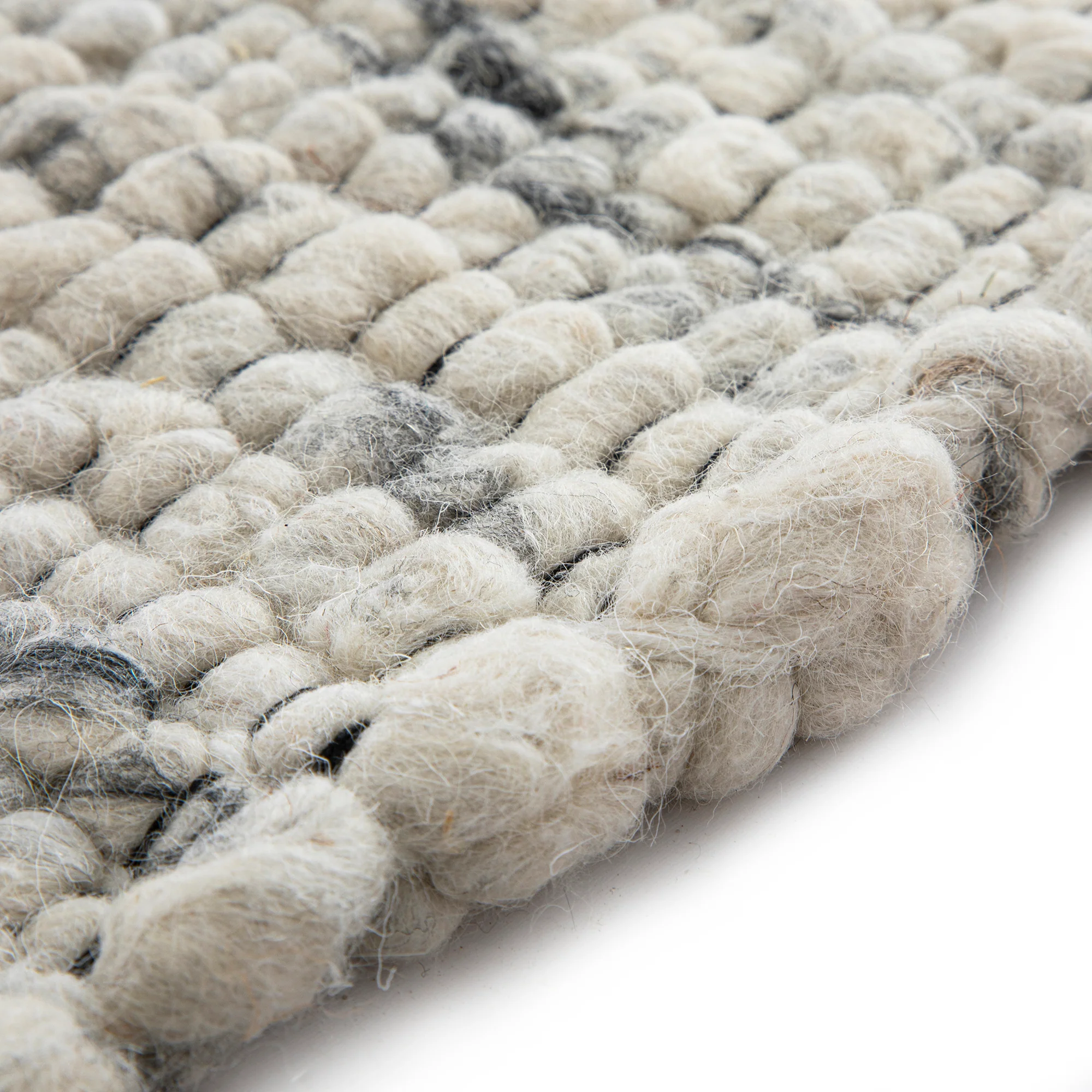 Indra Light Grey Handwoven Wool Rug - Image 6