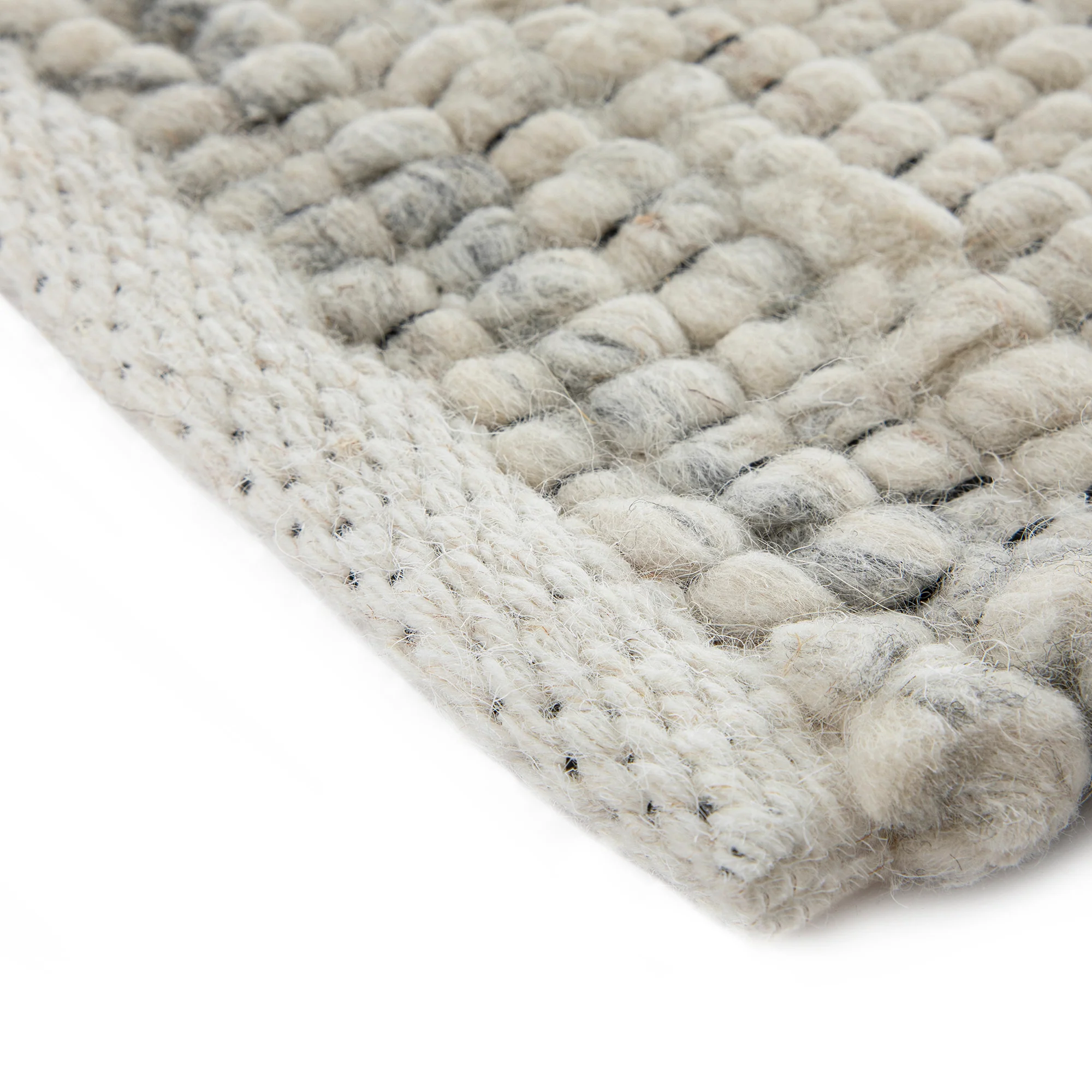 Indra Light Grey Handwoven Wool Rug - Image 7