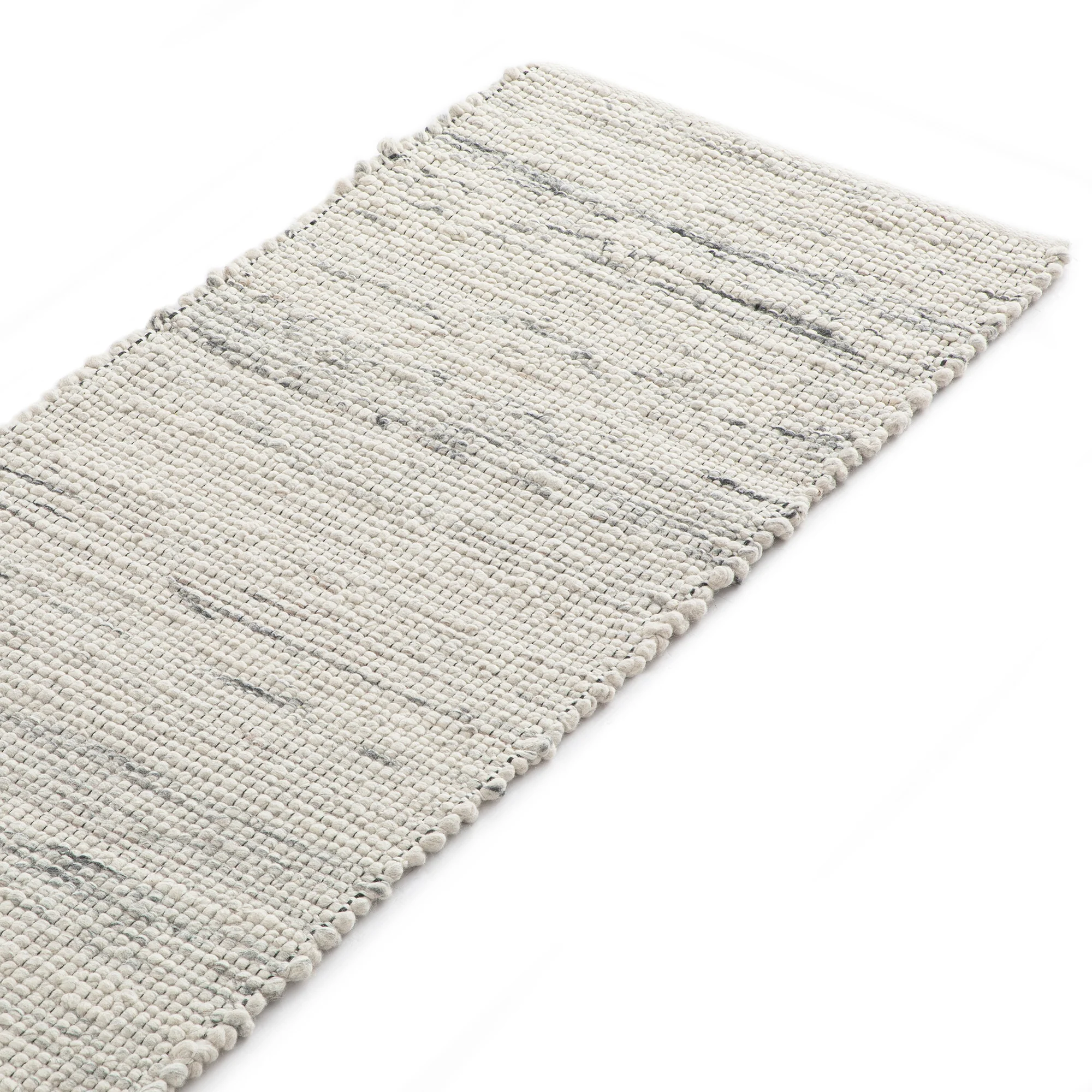 Indra Light Grey Handwoven Wool Runner - Image 2
