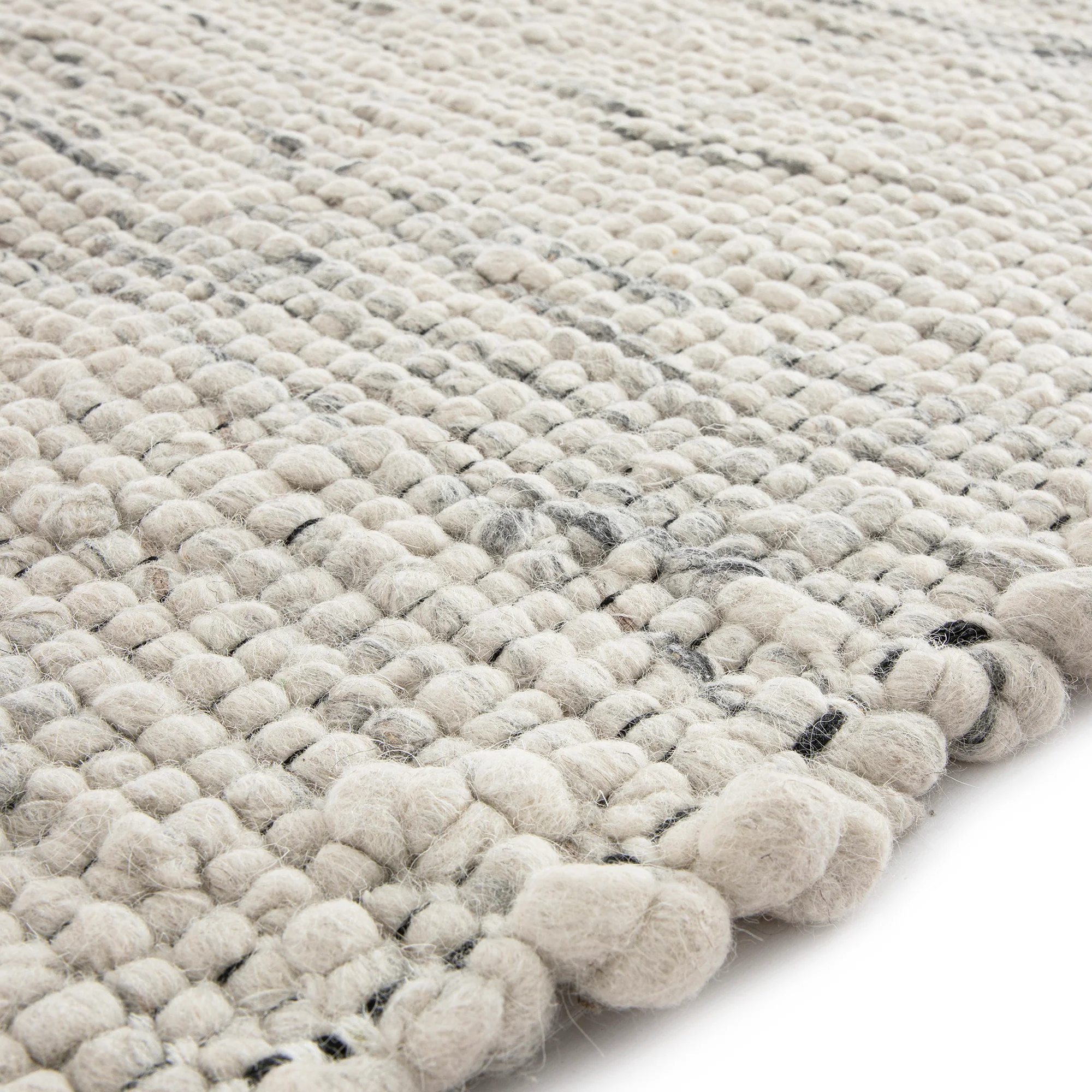 Indra Light Grey Handwoven Wool Runner - Image 4