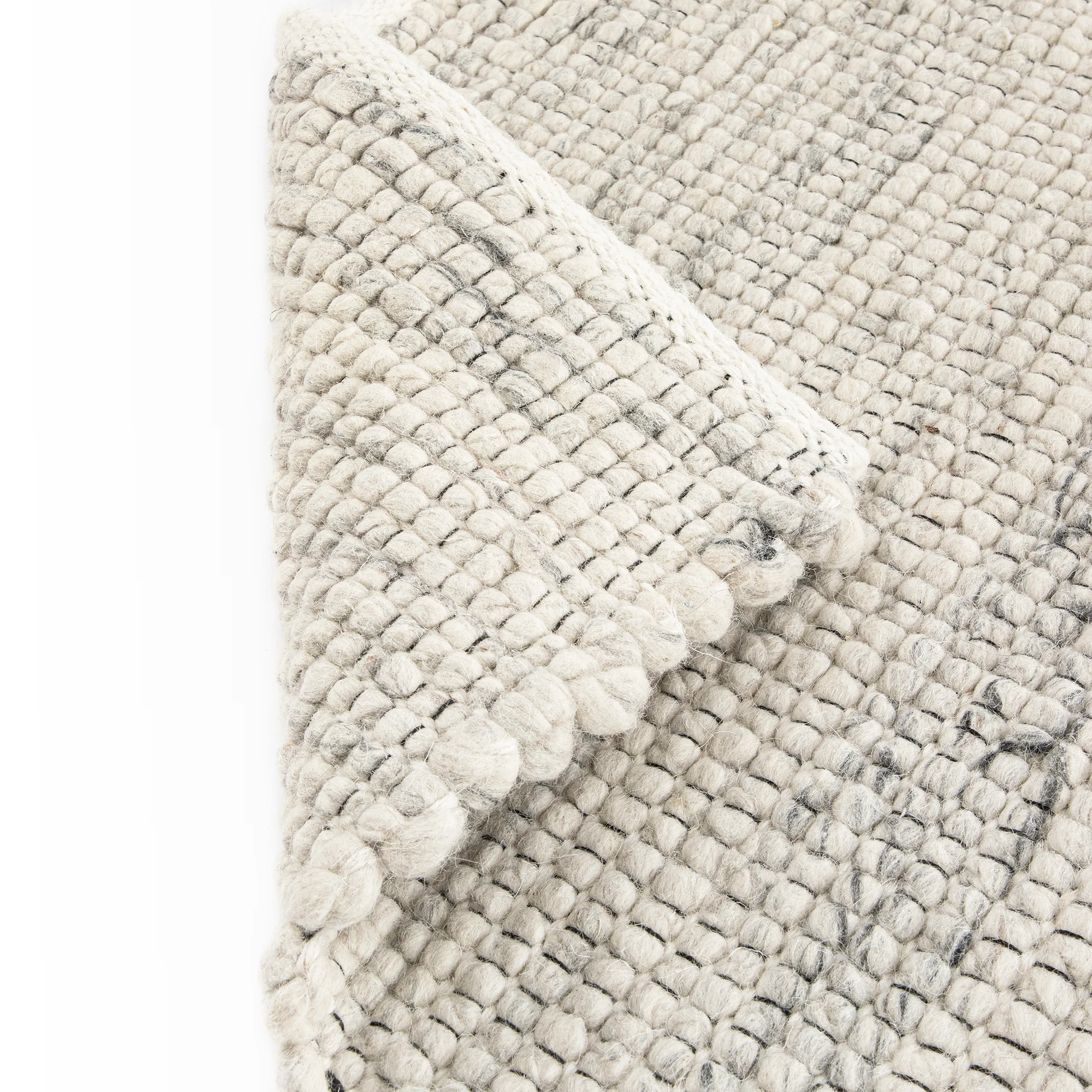 Indra Light Grey Handwoven Wool Runner - Image 5