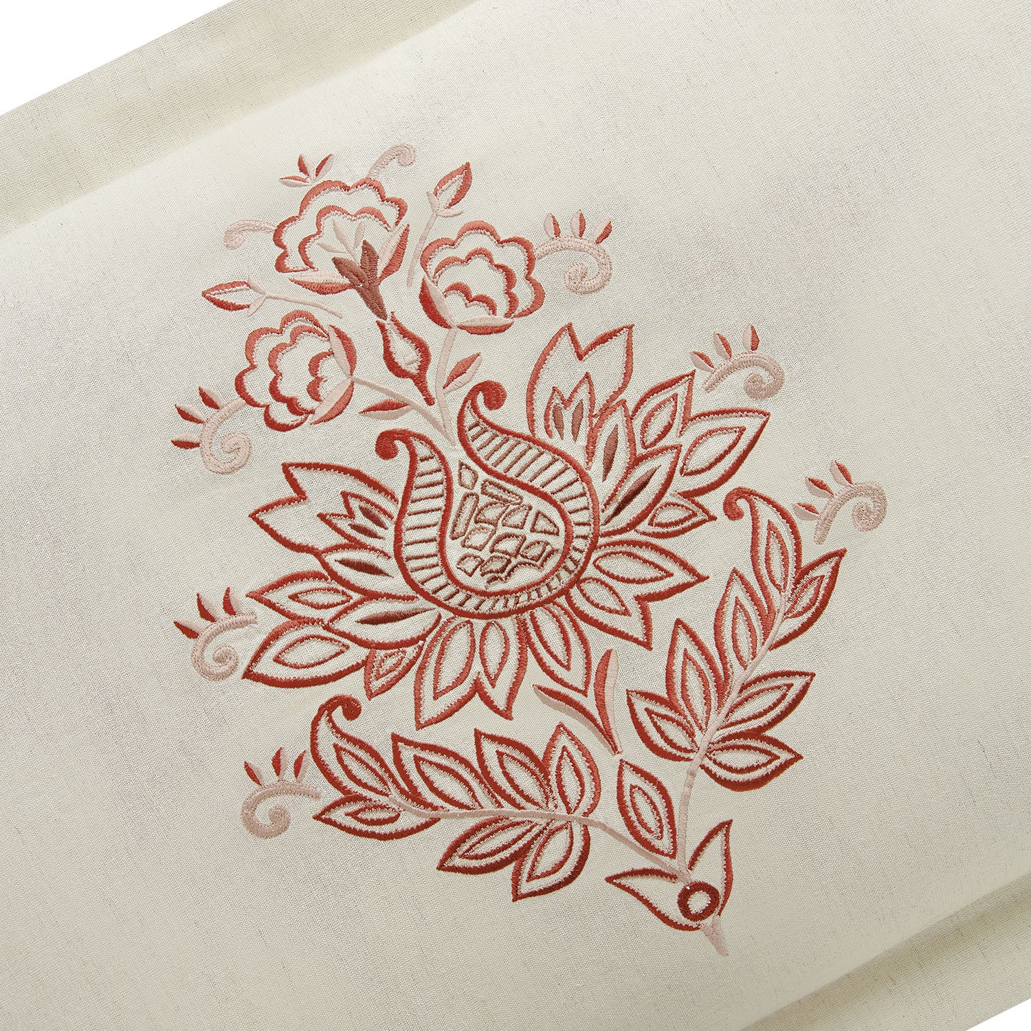 Isadora Garnet Red Damask Embroidered Linen Blend Regular Pillowcases - Pair - Image 5
