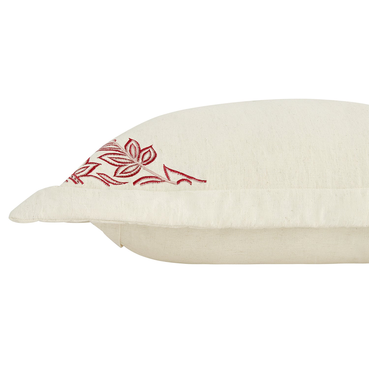 Isadora Garnet Red Damask Embroidered Quilted Linen Blend Continental Square Pillowcases - Pair - Image 2