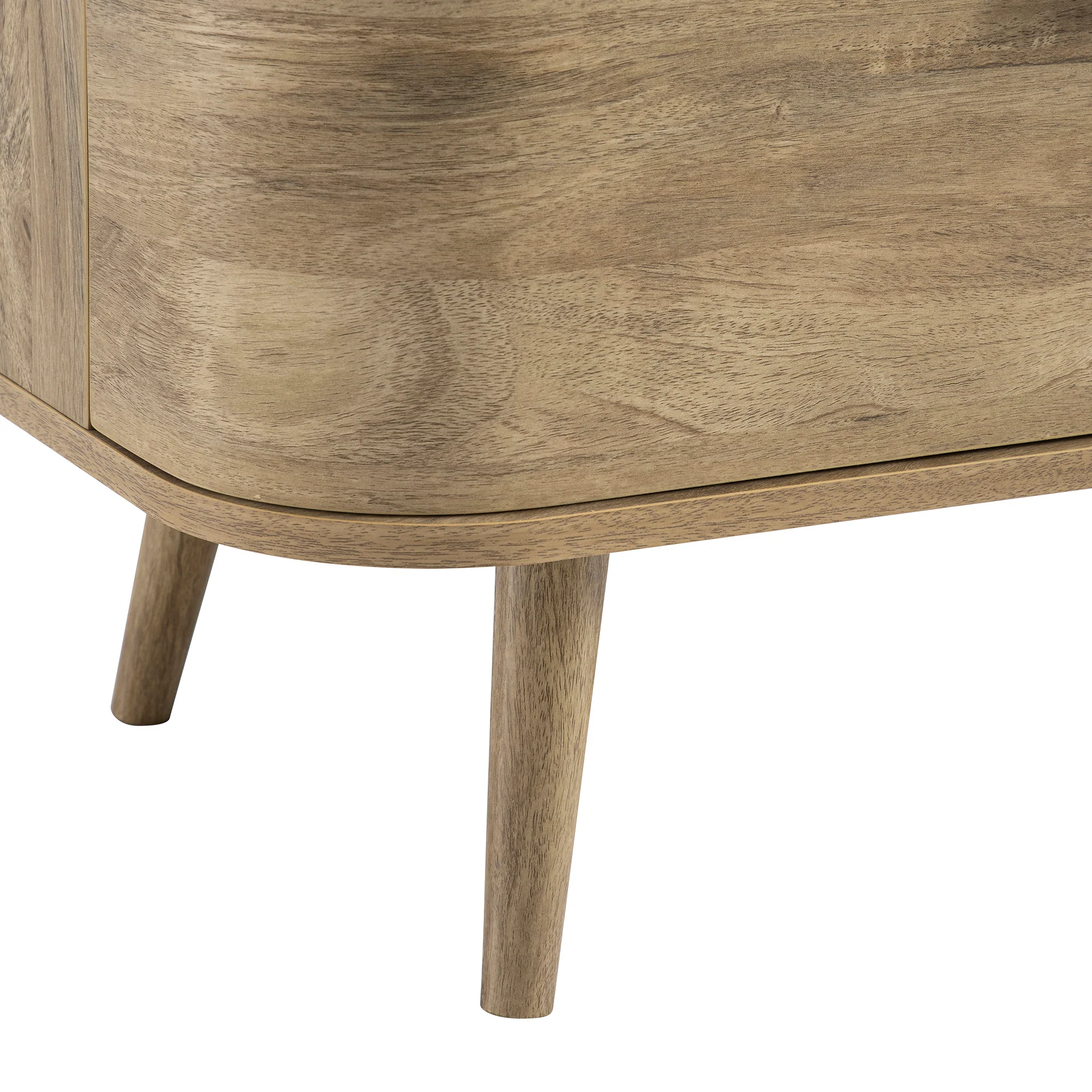 Izzy Curved Rattan 1-Drawer Small Sideboard, Natural - Image 17