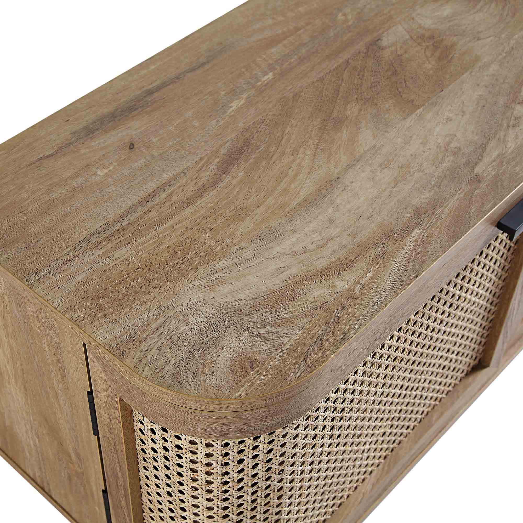 Izzy Curved Rattan 150cm TV Unit, Natural - Image 14