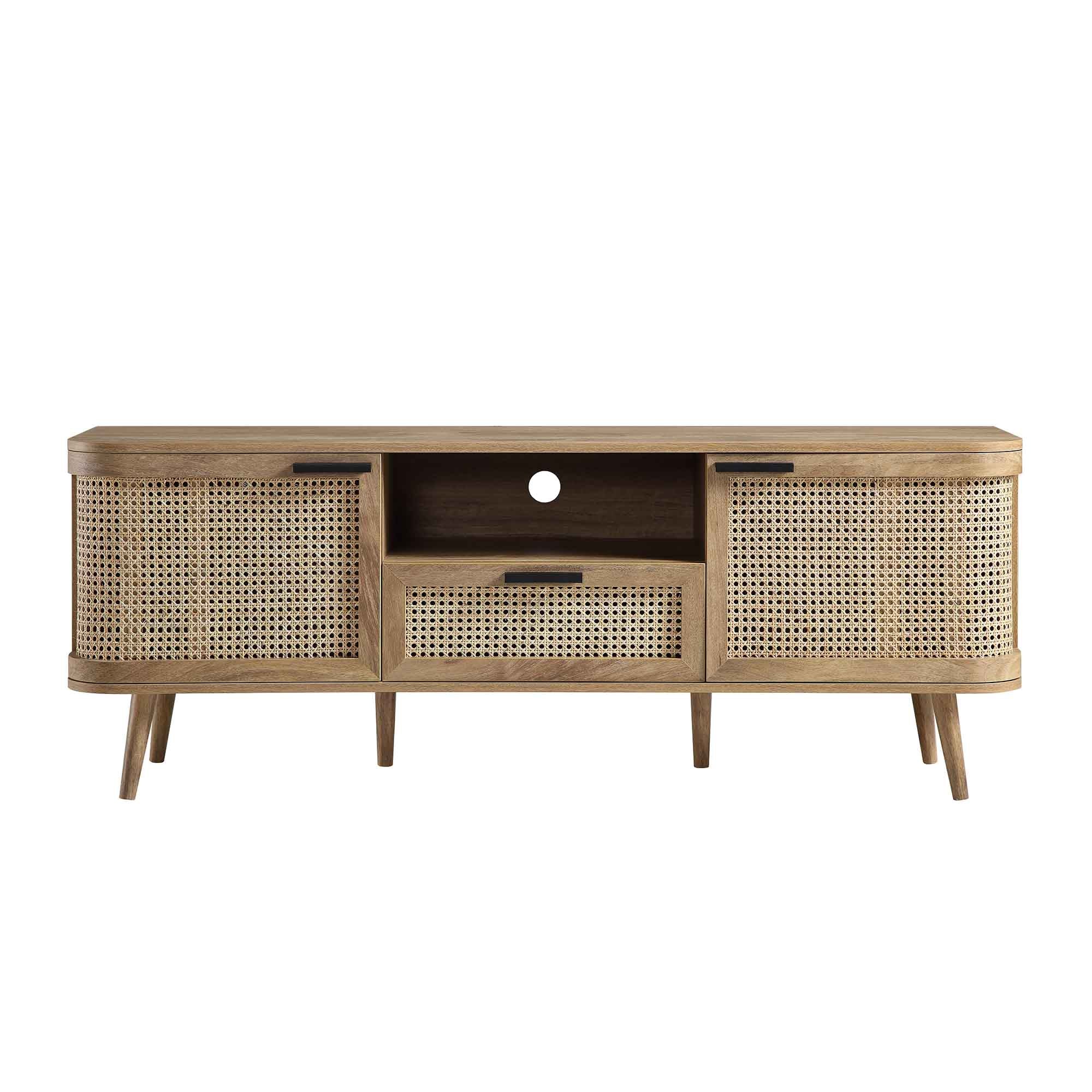 Izzy Curved Rattan 150cm TV Unit, Natural - Image 4