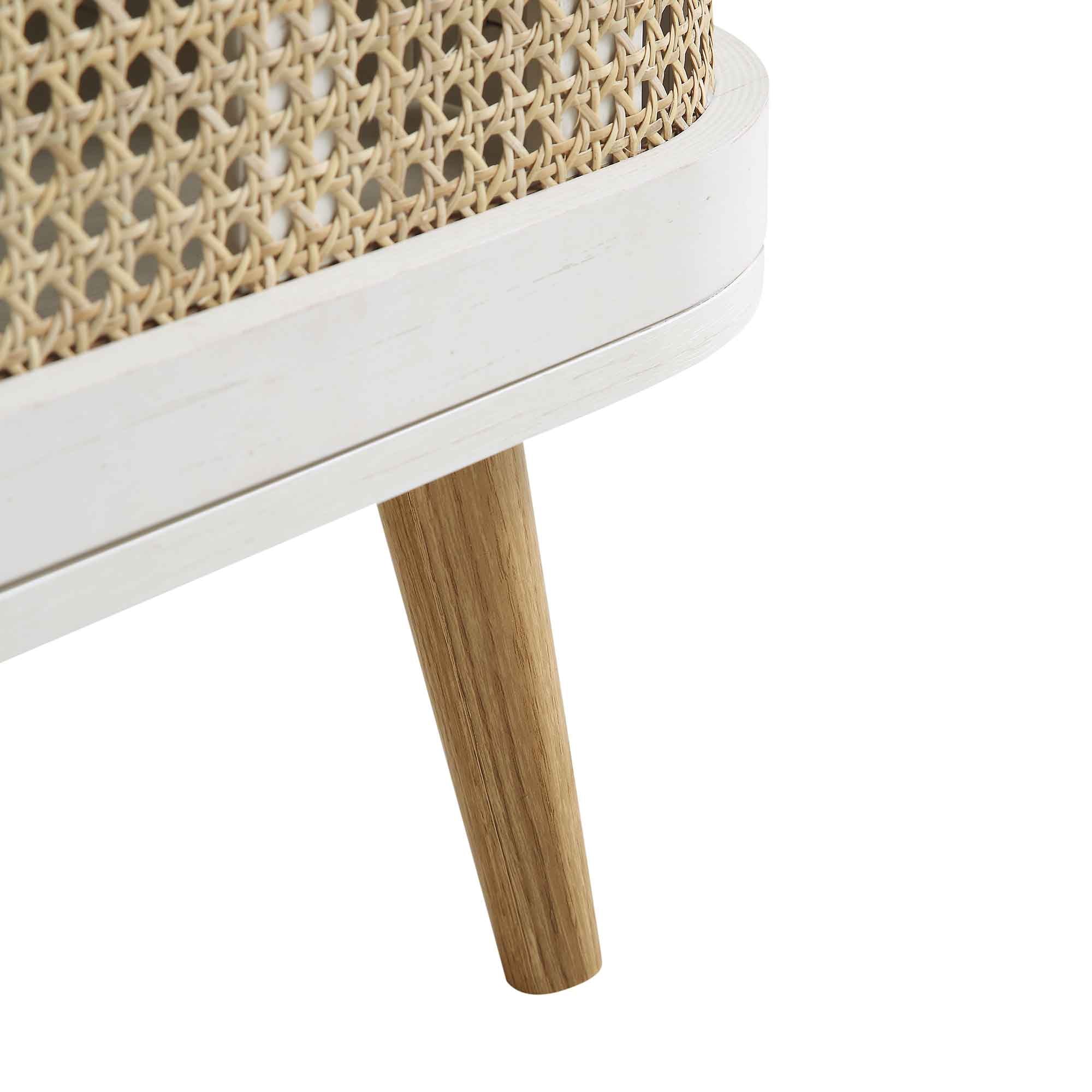 Izzy Curved Rattan 150cm TV Unit, White - Image 15