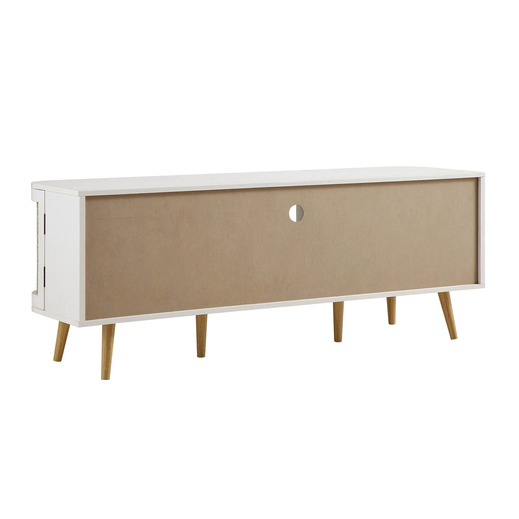 Izzy Curved Rattan 150cm TV Unit, White - Image 9