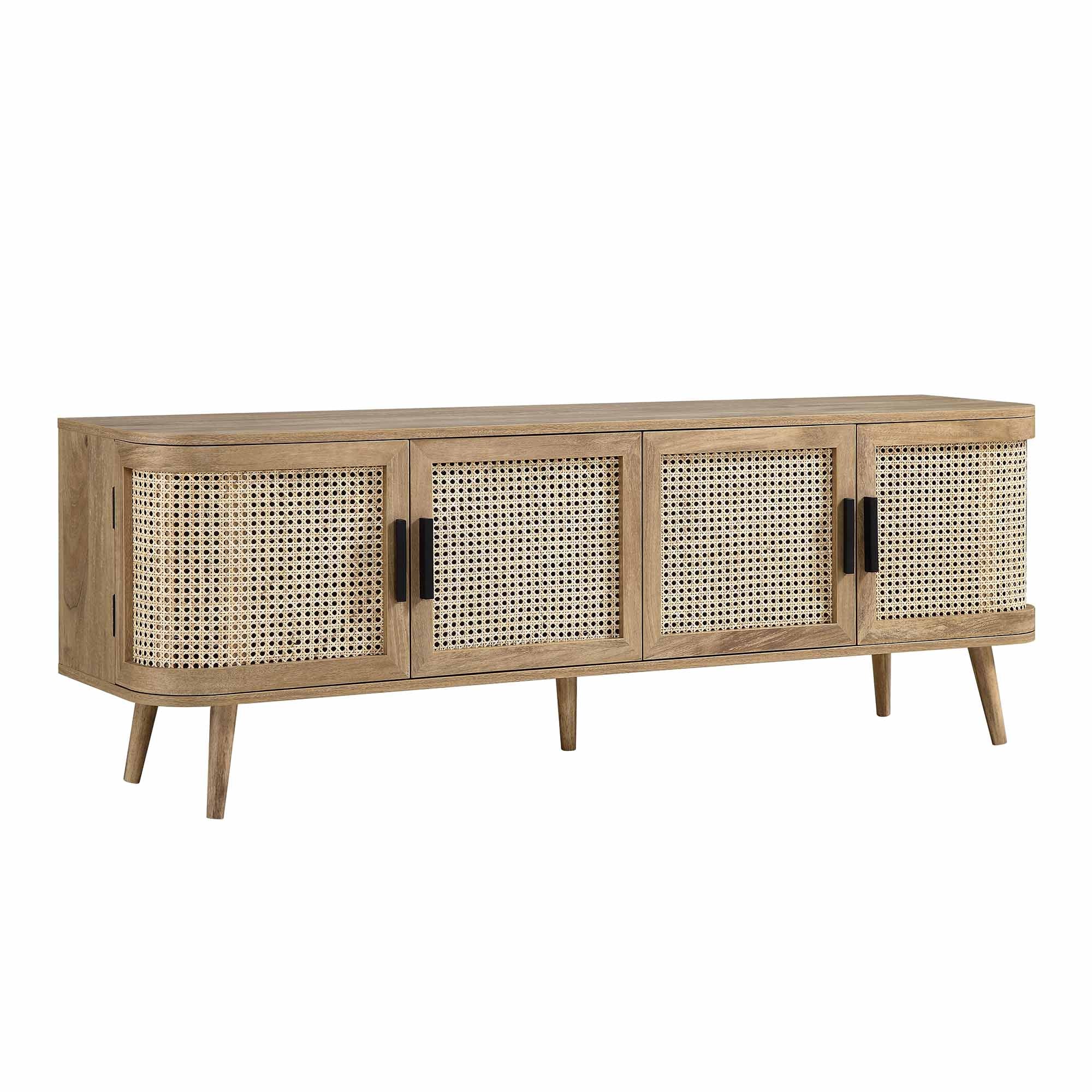 Izzy Curved Rattan 160cm Wide TV Unit, Natural - Image 5