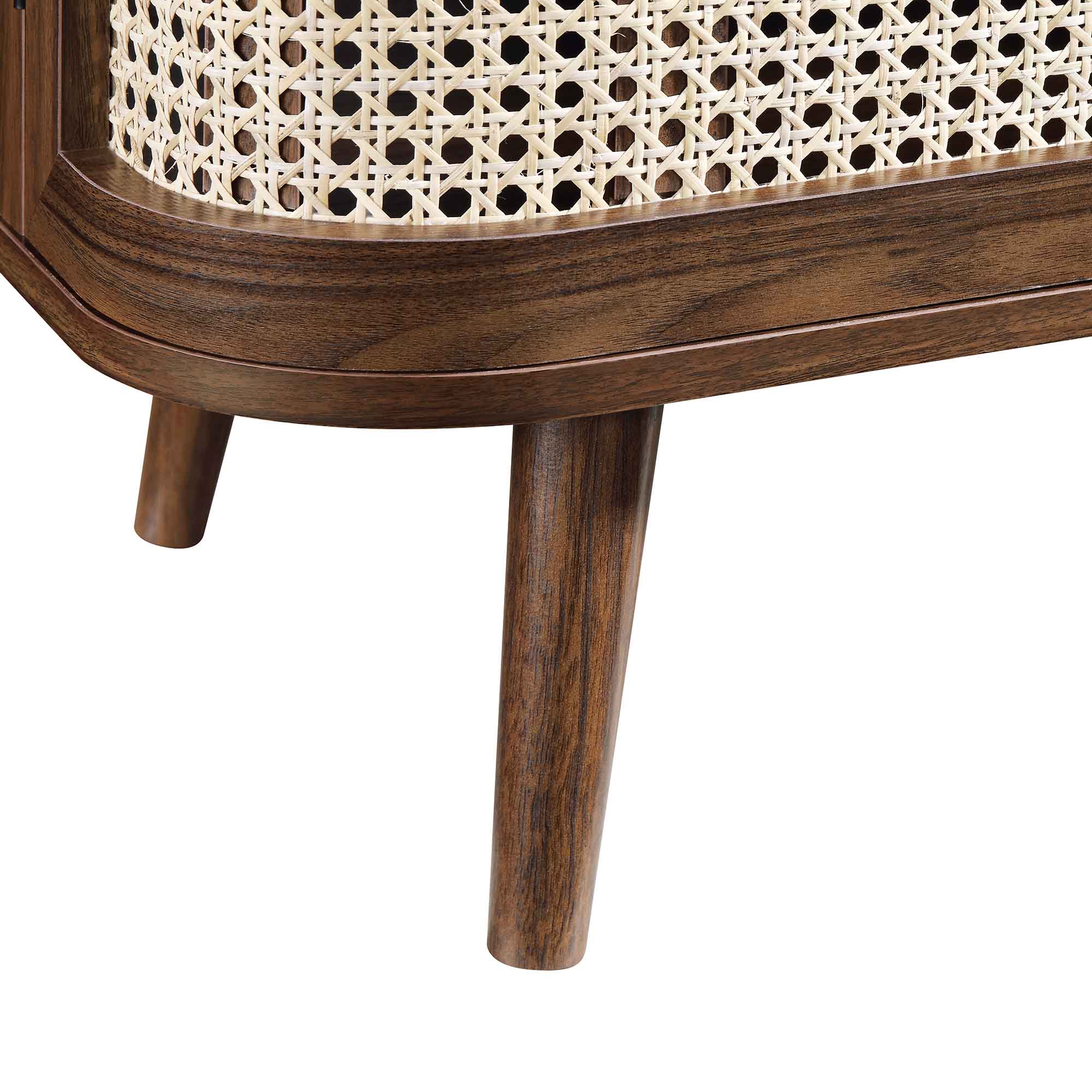 Izzy Curved Rattan 160cm Wide TV Unit, Walnut - Image 14