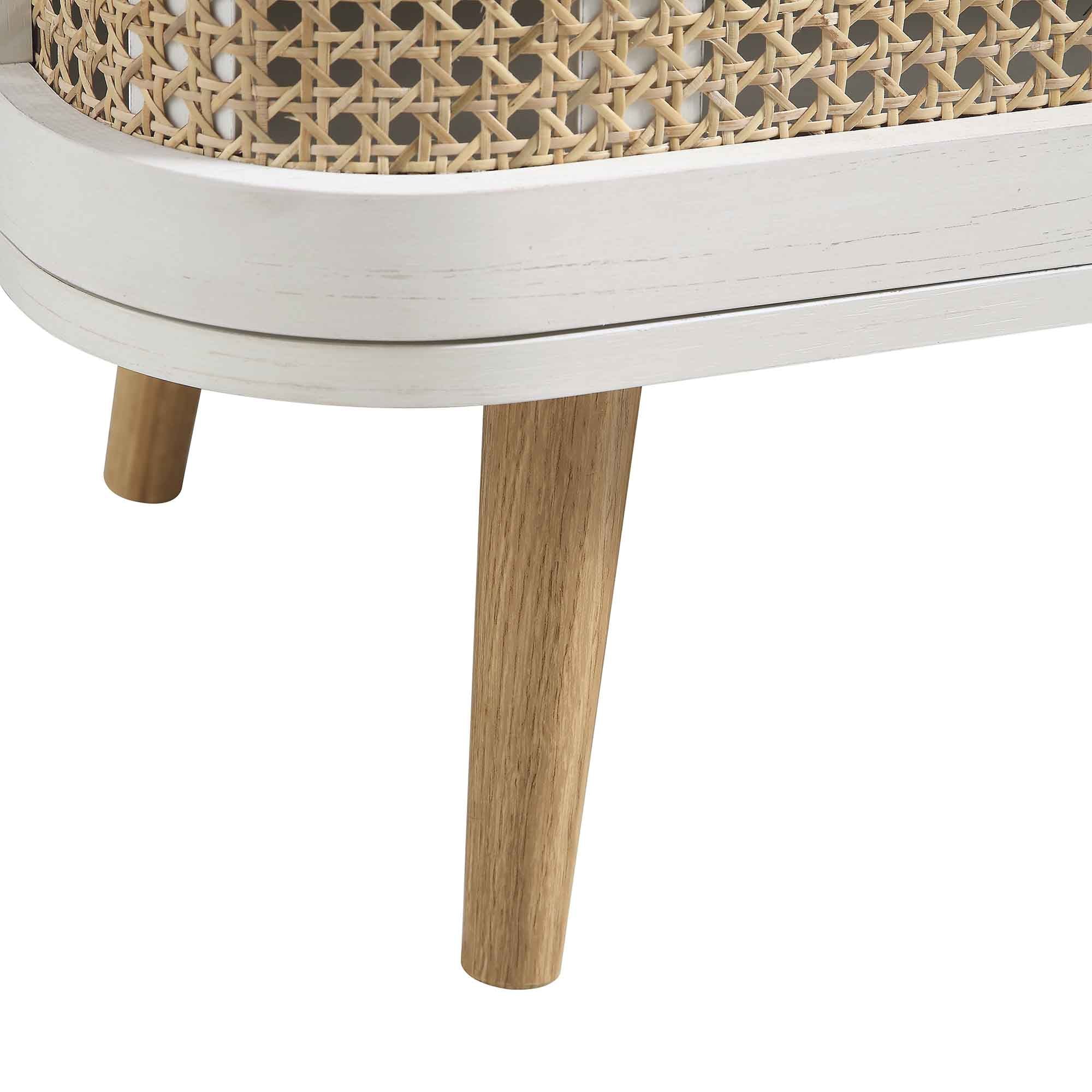 Izzy Curved Rattan 160cm Wide TV Unit, White - Image 14