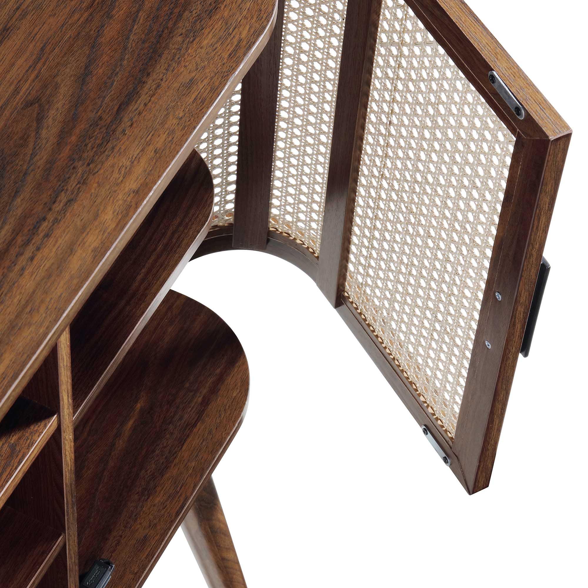 Izzy Curved Rattan 2-Door Buffet Sideboard, Walnut - Image 12