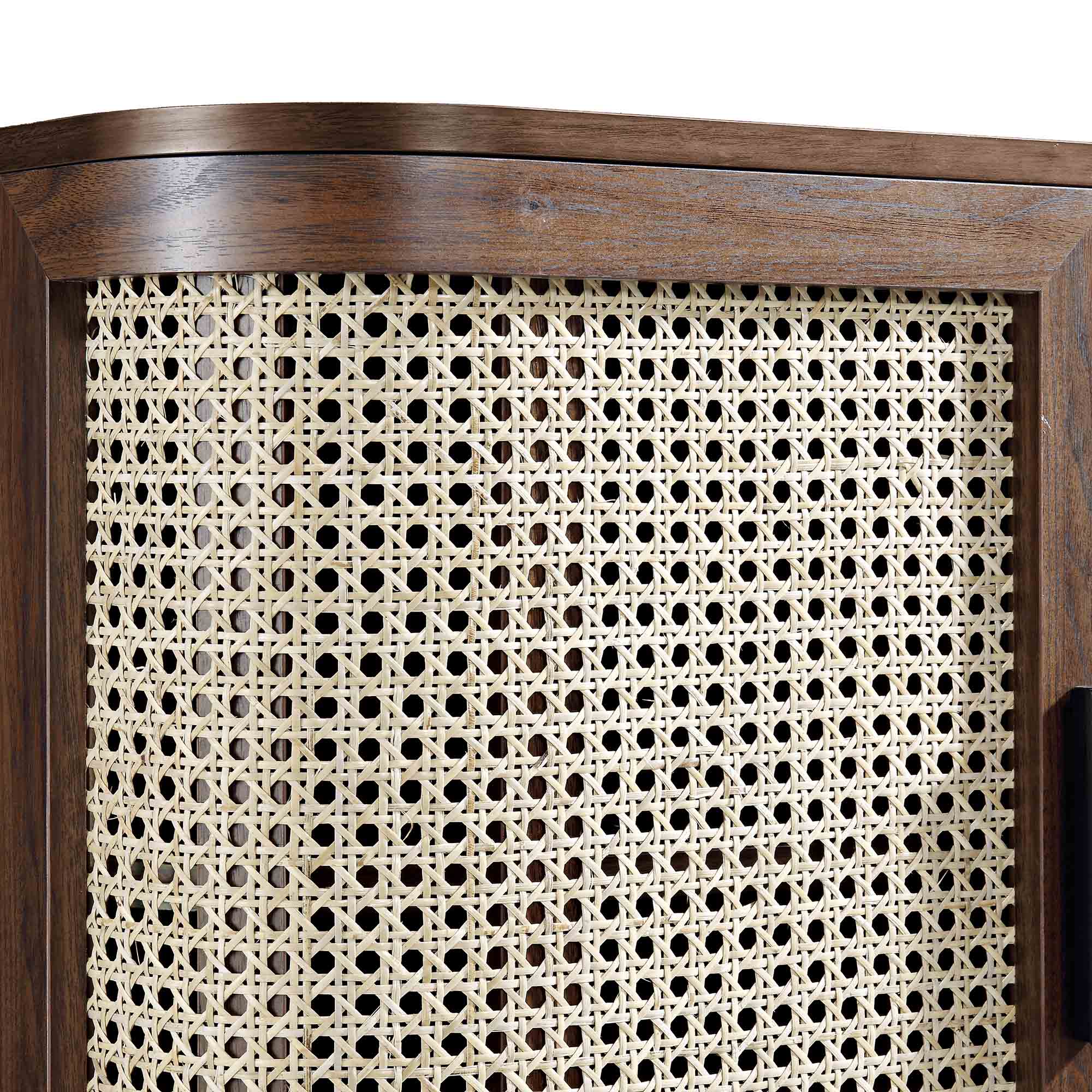 Izzy Curved Rattan 2-Door Buffet Sideboard, Walnut - Image 13