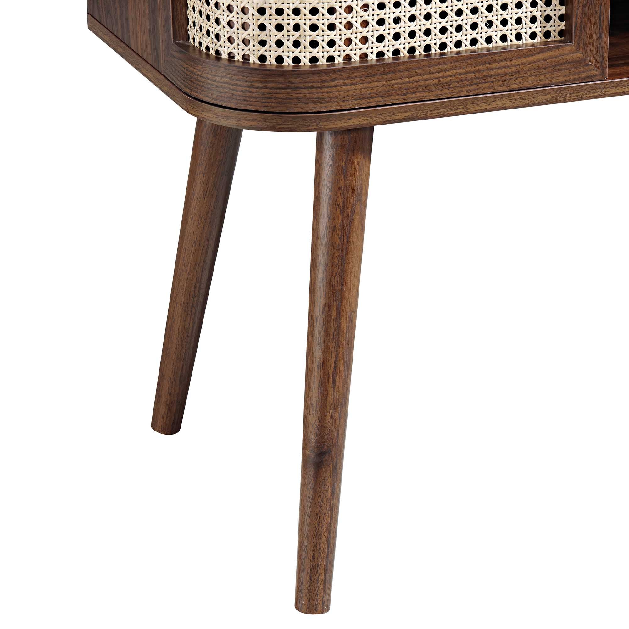 Izzy Curved Rattan 2-Door Buffet Sideboard, Walnut - Image 15