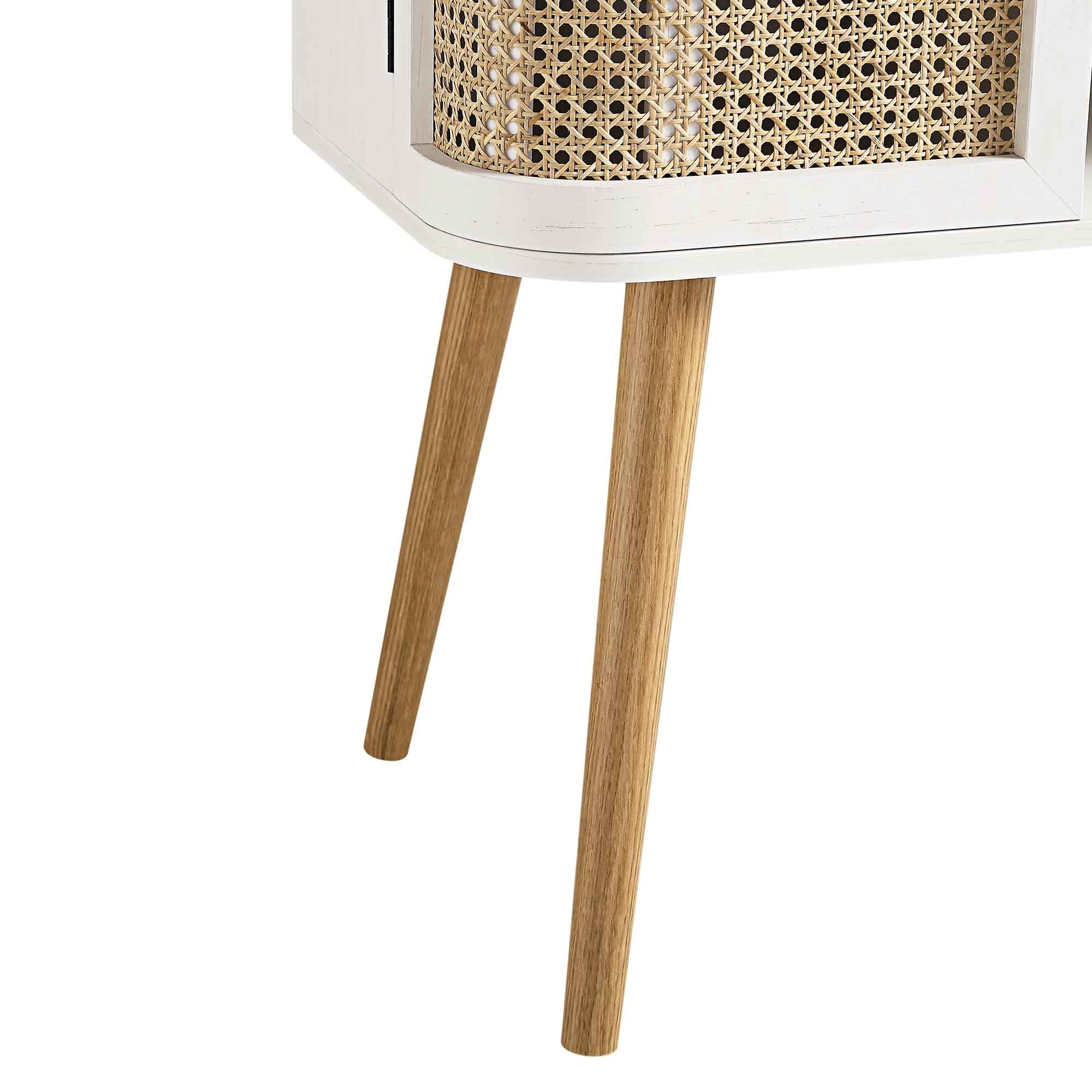 Izzy Curved Rattan 2-Door Buffet Sideboard, White - Image 14