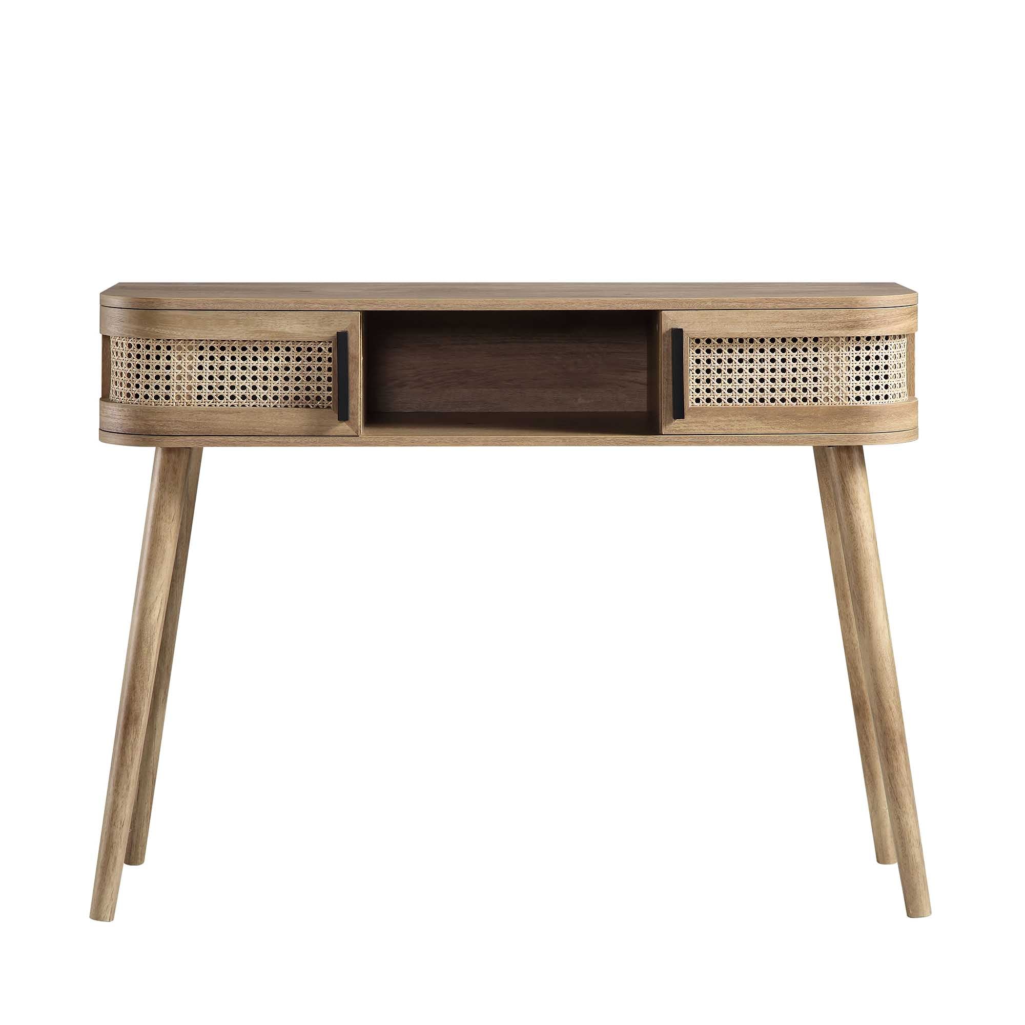 Izzy Curved Rattan 2-Door Table, Natural - Image 4