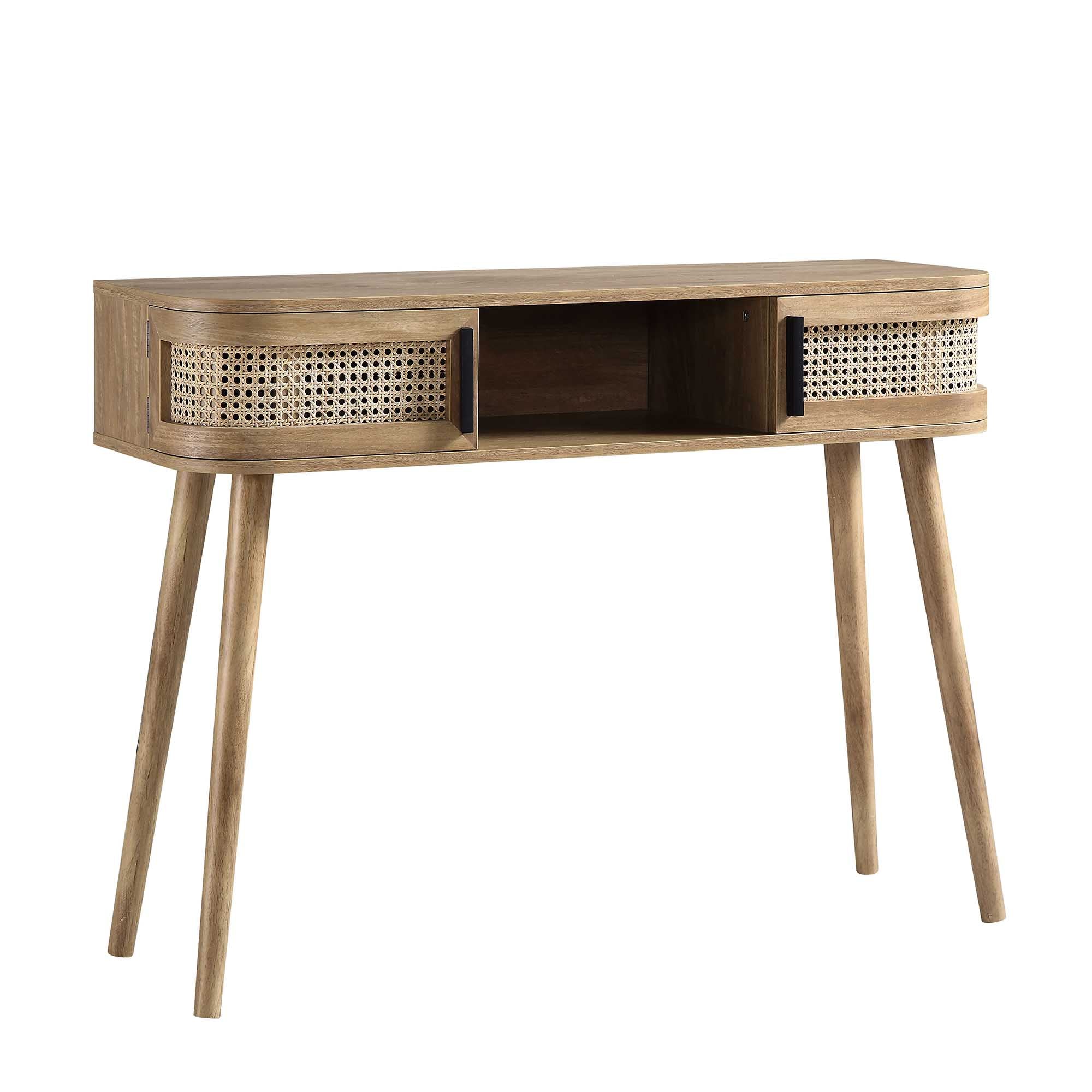 Izzy Curved Rattan 2-Door Table, Natural - Image 5