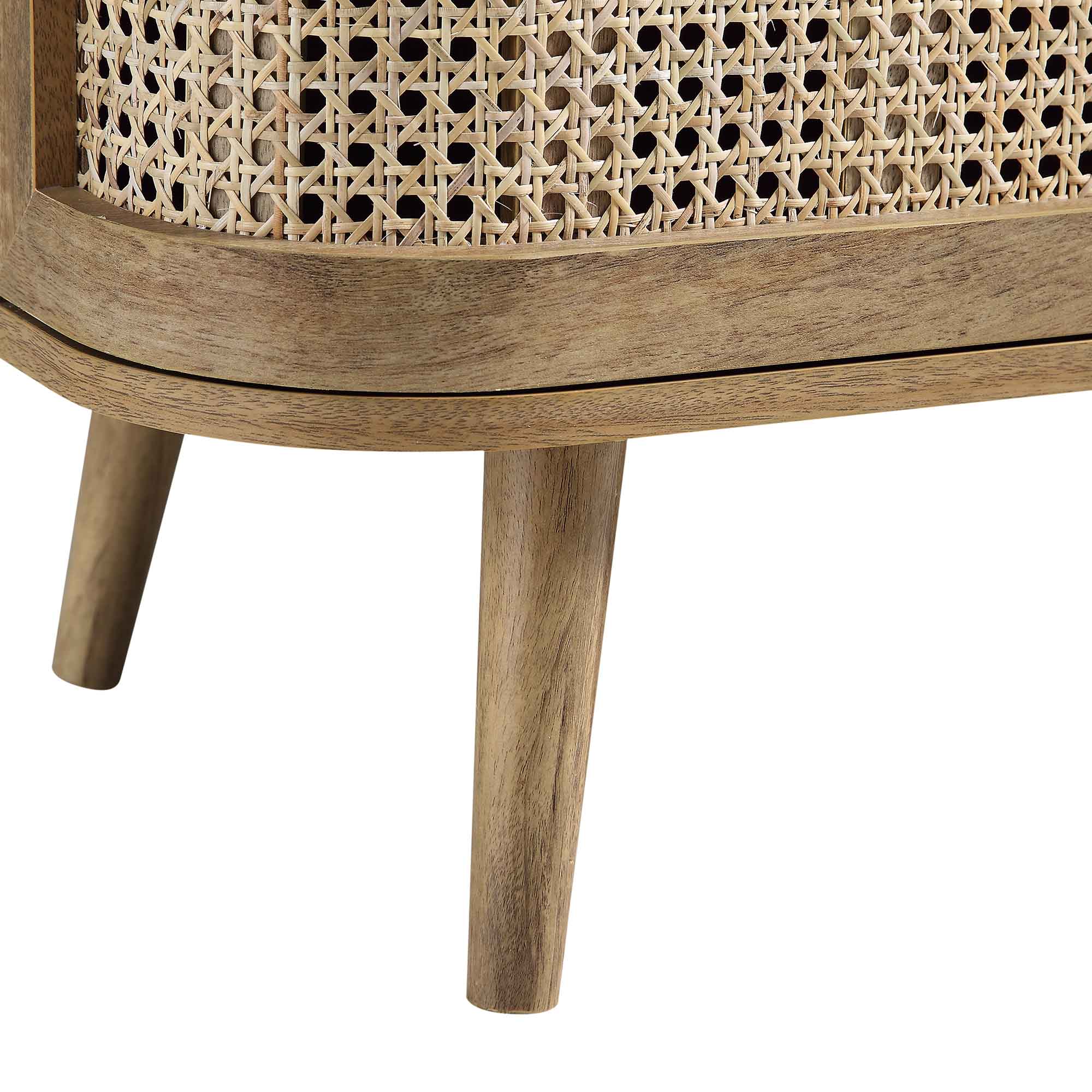Izzy Curved Rattan 2-Door Small Sideboard, Natural - Image 15