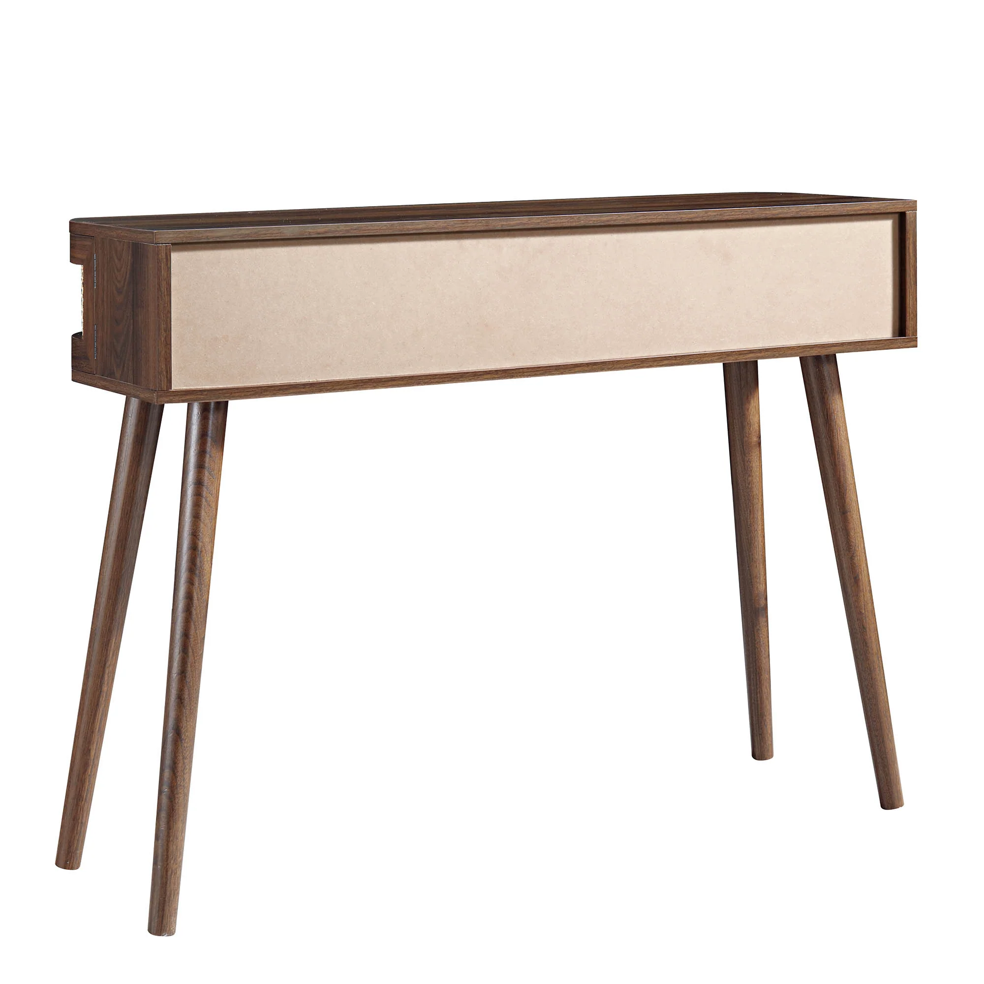 Izzy Curved Rattan 2-Door Table, Walnut - Image 10