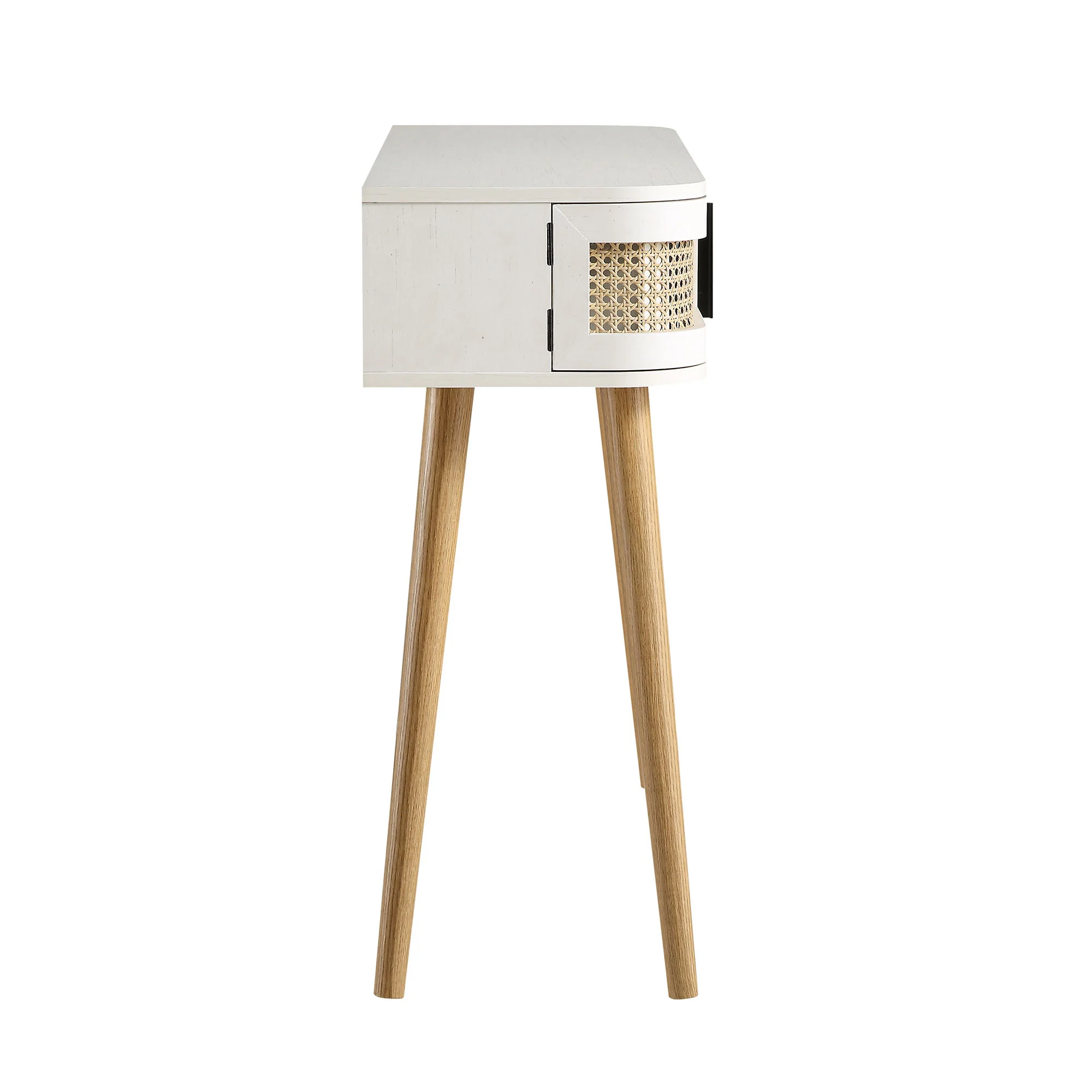 Izzy Curved Rattan 2-Door Table, White - Image 10