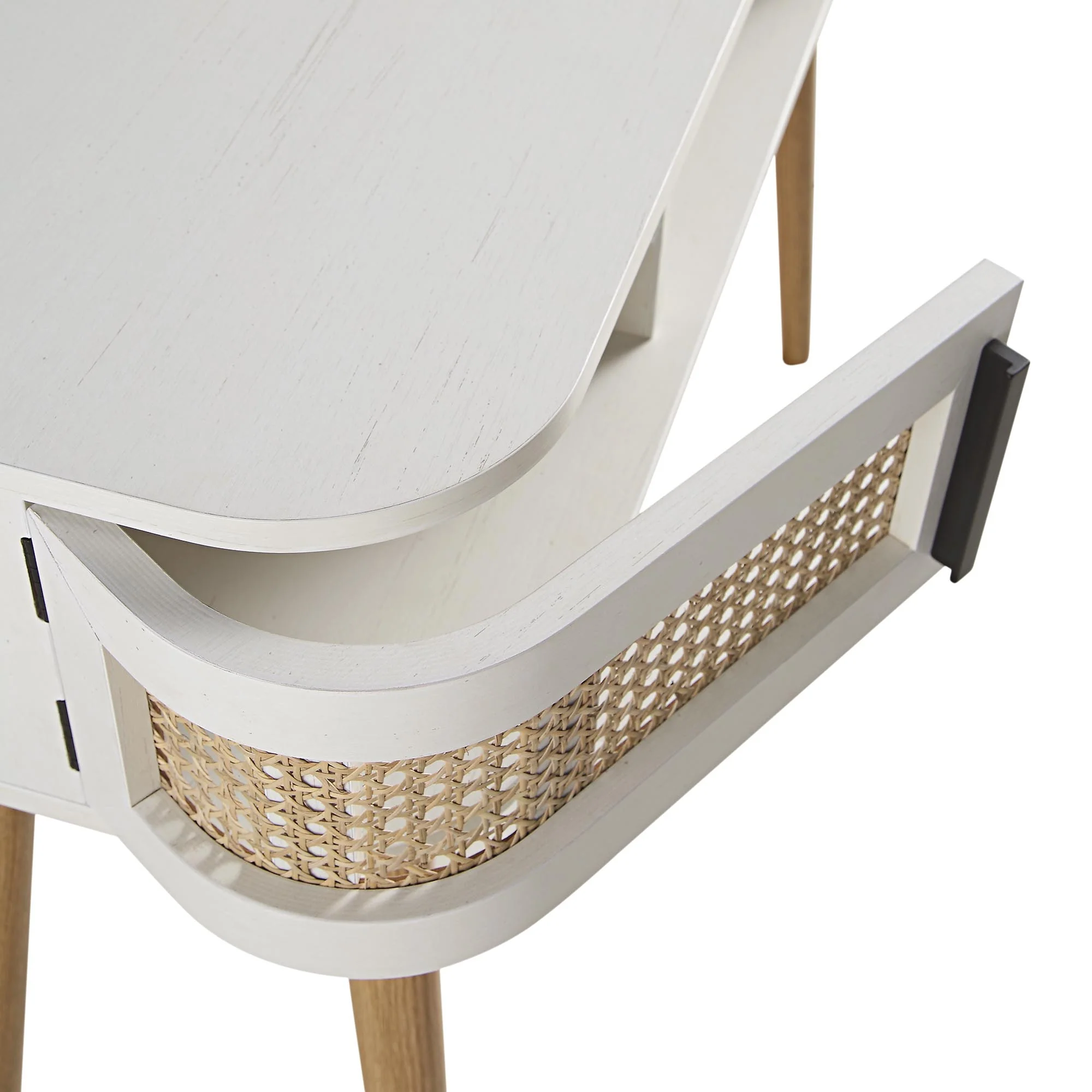 Izzy Curved Rattan 2-Door Table, White - Image 11