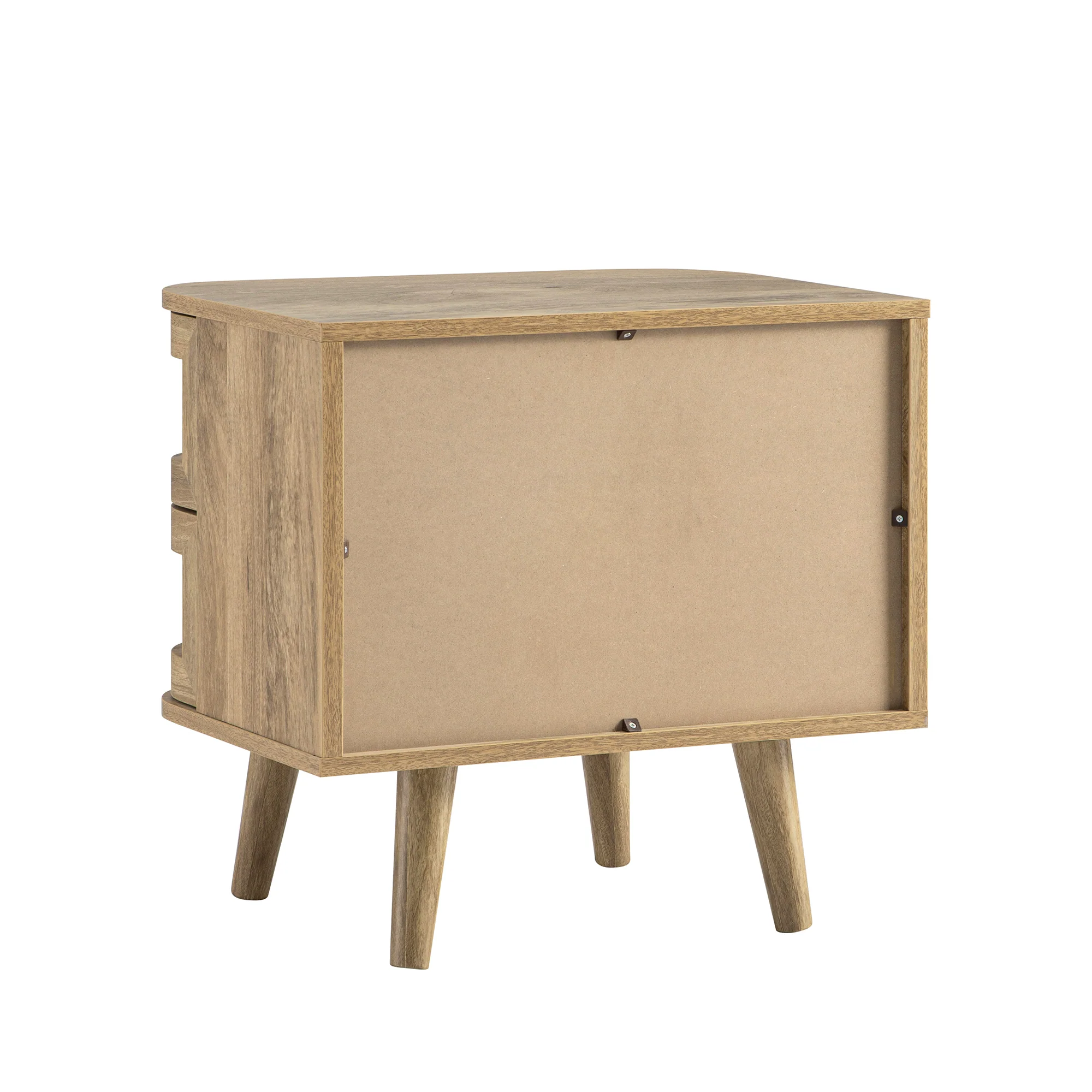 Izzy Curved Rattan 2-Drawer Bedside Table, Natural - Image 13