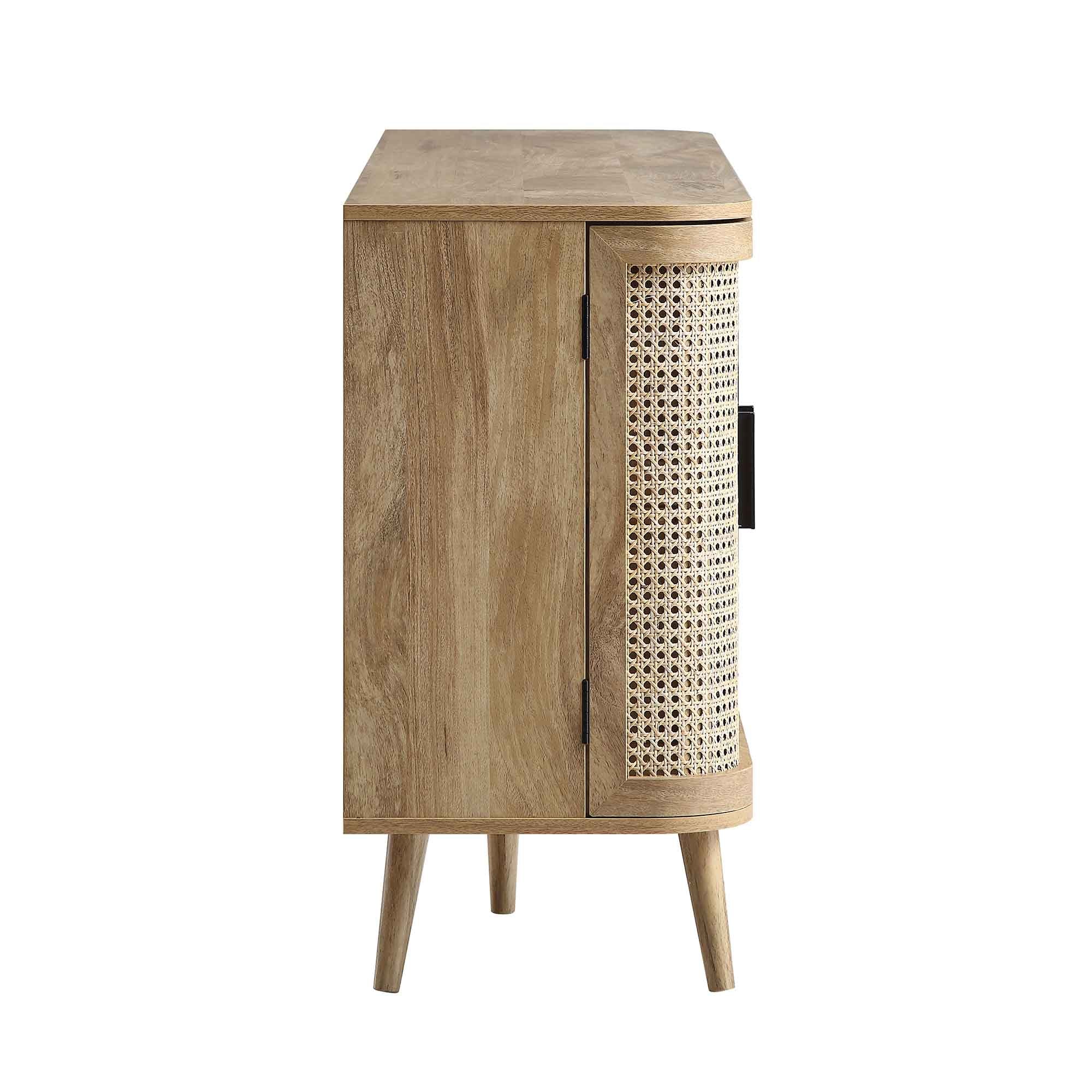 Izzy Curved Rattan Large 3-Door Sideboard, Natural - Image 9