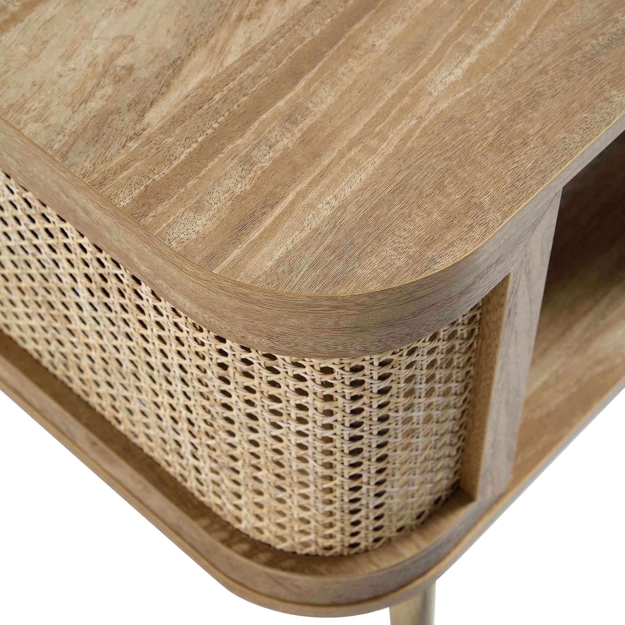 Izzy Curved Rattan Bedside Table, Natural - Image 10