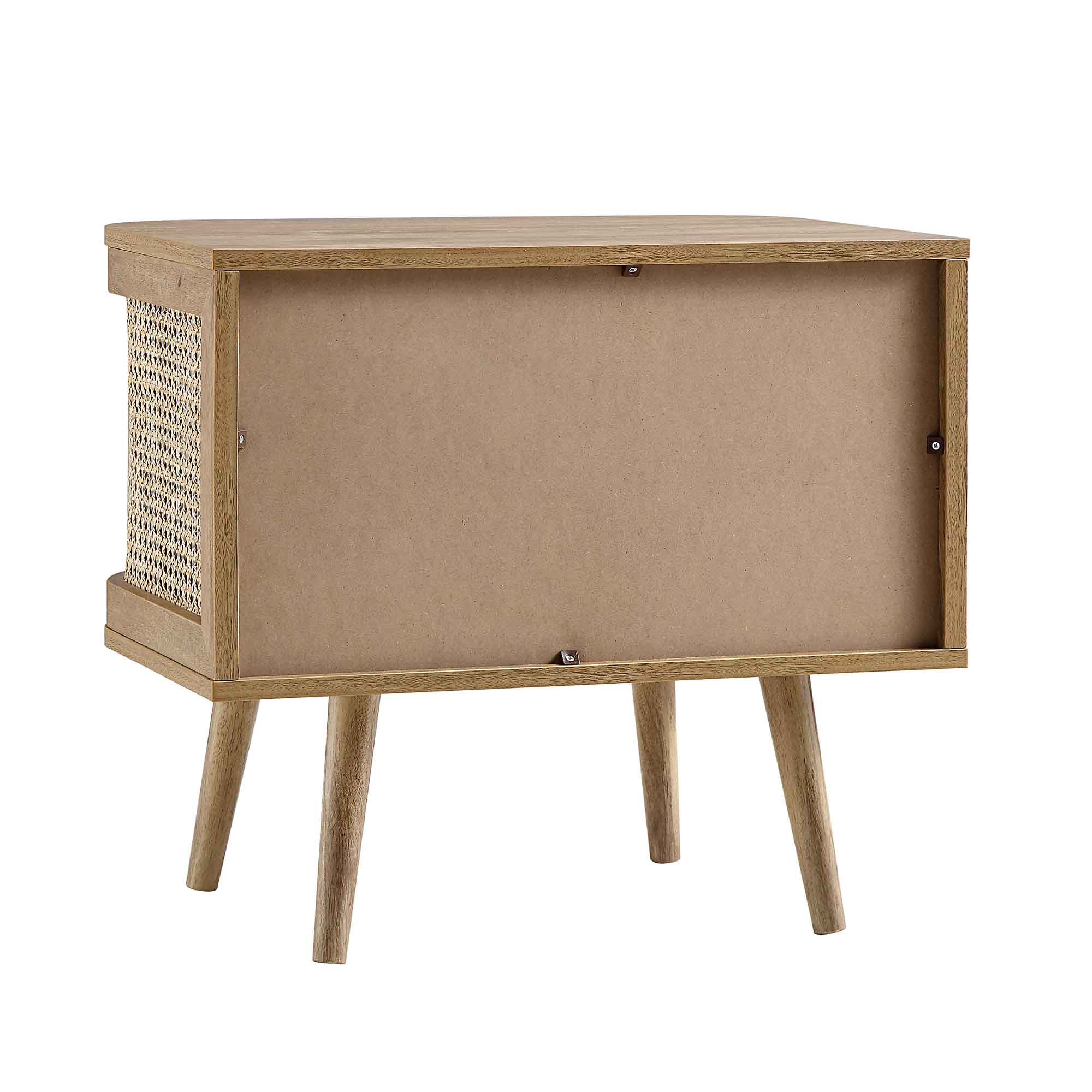 Izzy Curved Rattan Bedside Table, Natural - Image 9