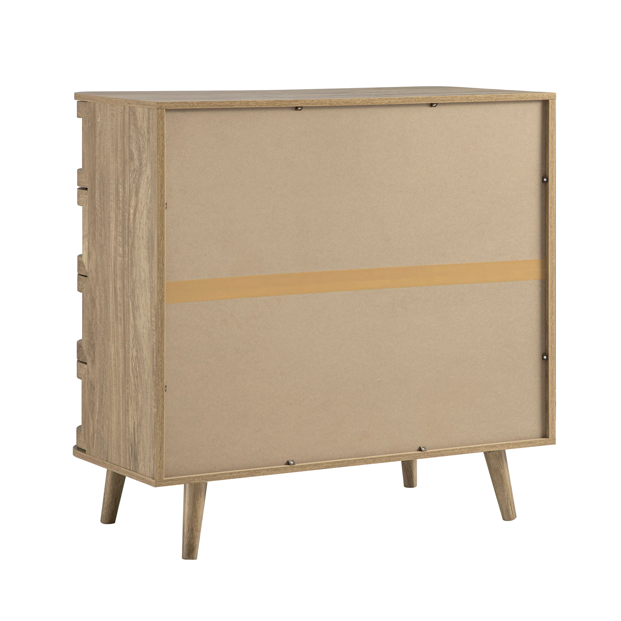 Izzy Curved Rattan Chest of 5 Drawers, Natural - Image 12