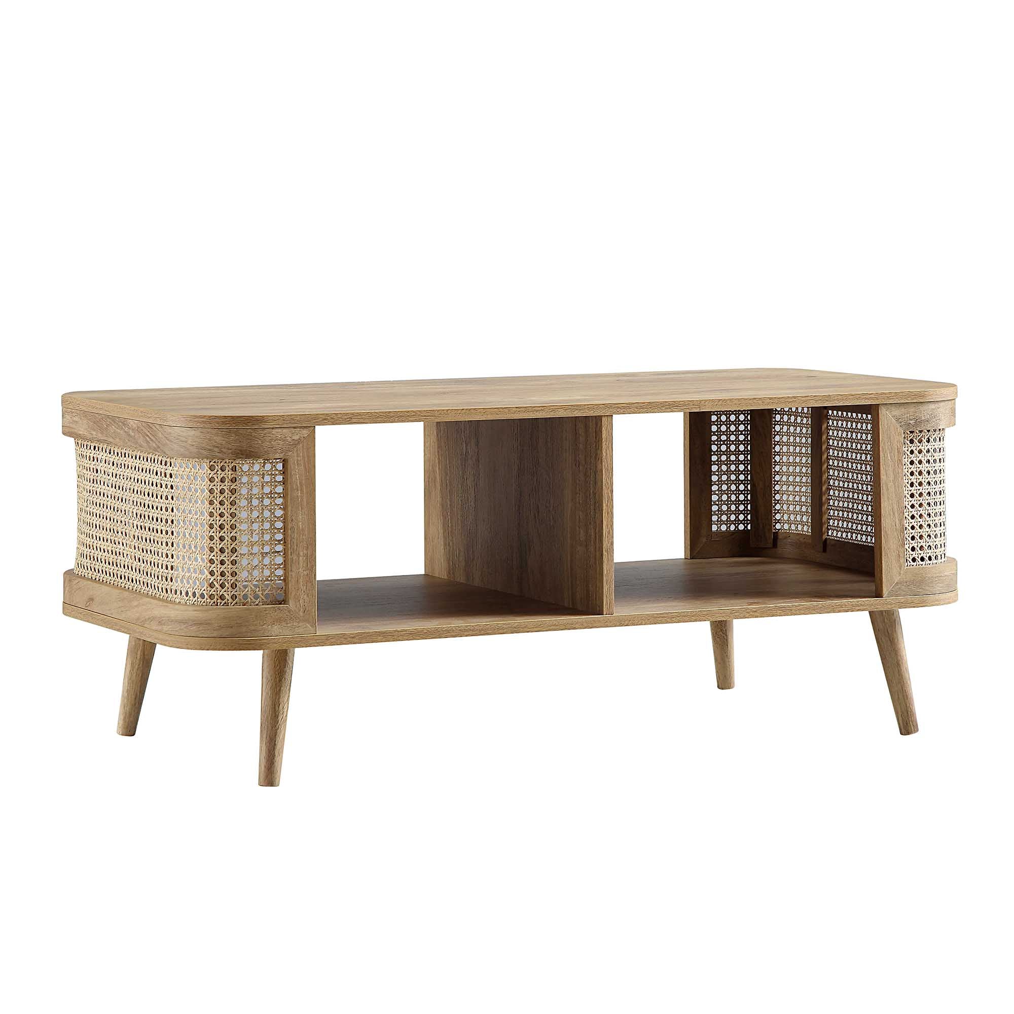 Izzy Curved Rattan Coffee Table, Natural - Image 5