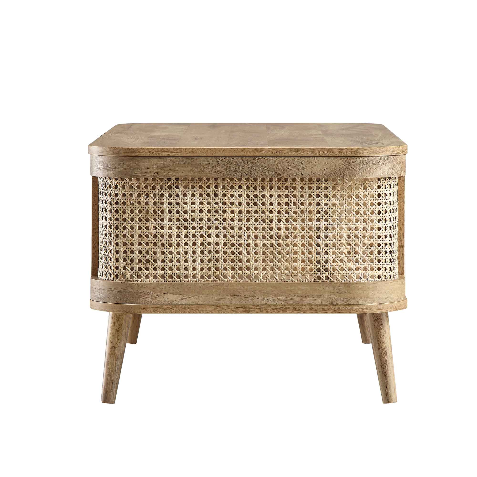 Izzy Curved Rattan Coffee Table, Natural - Image 8