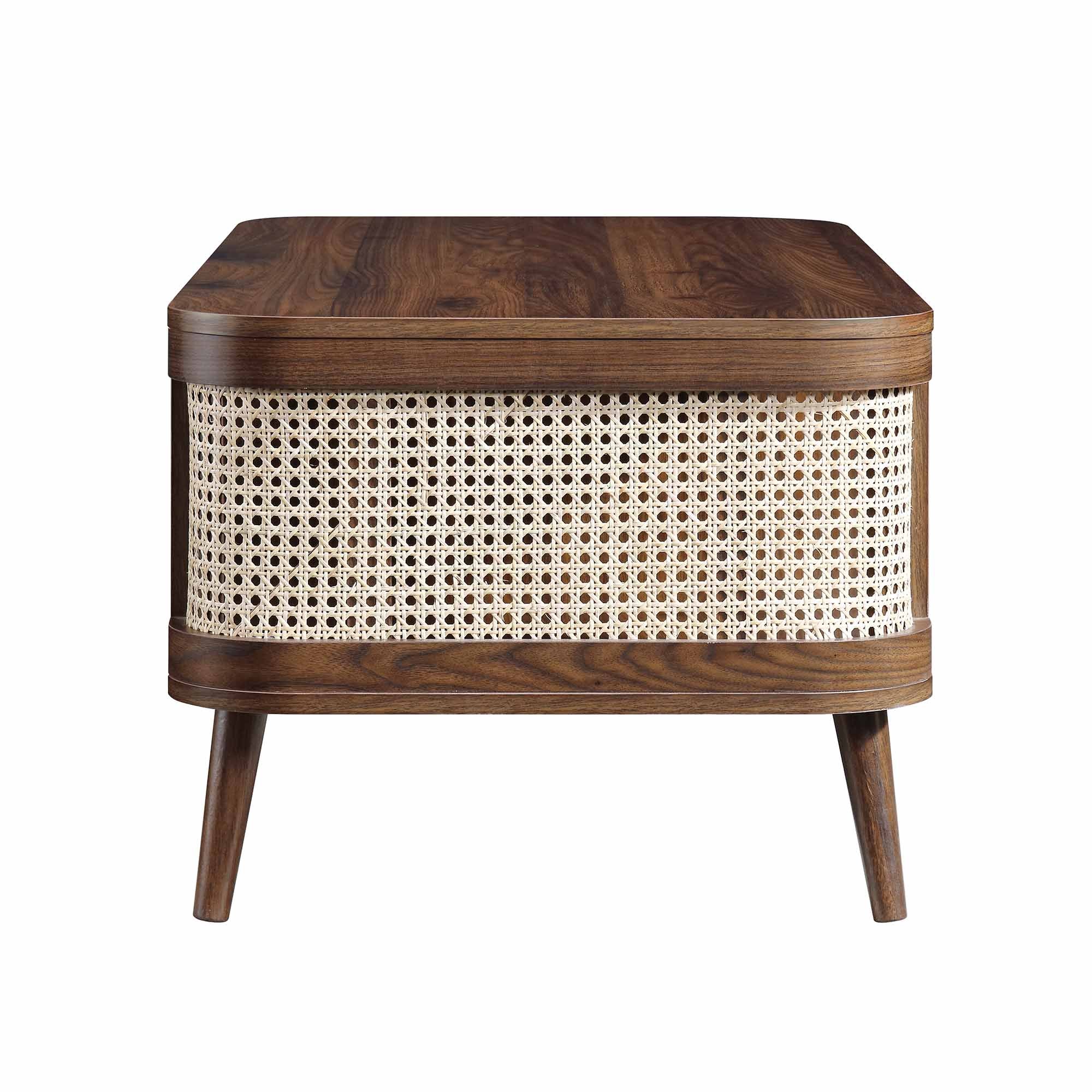 Izzy Curved Rattan Coffee Table, Walnut - Image 8