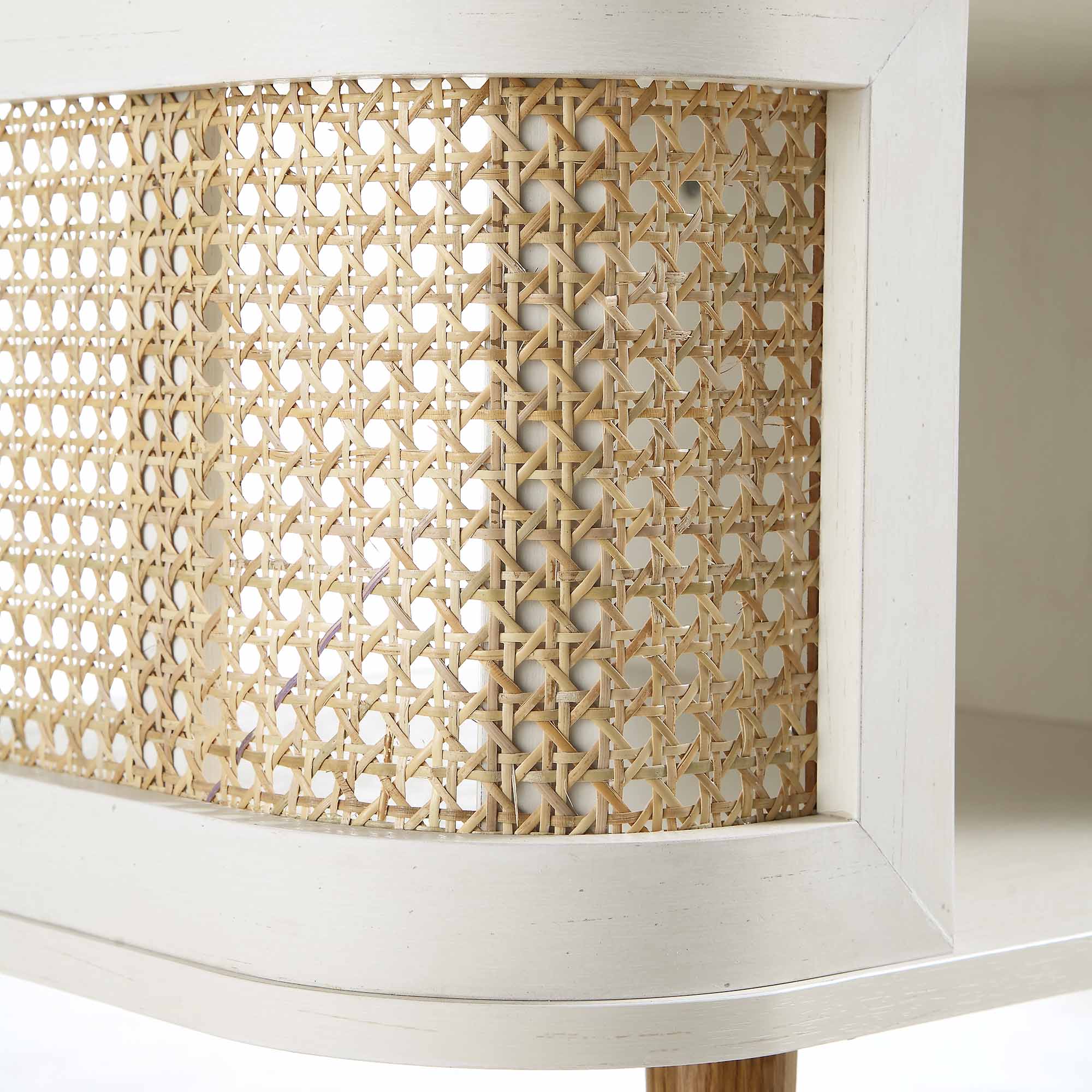 Izzy Curved Rattan Coffee Table, White - Image 10