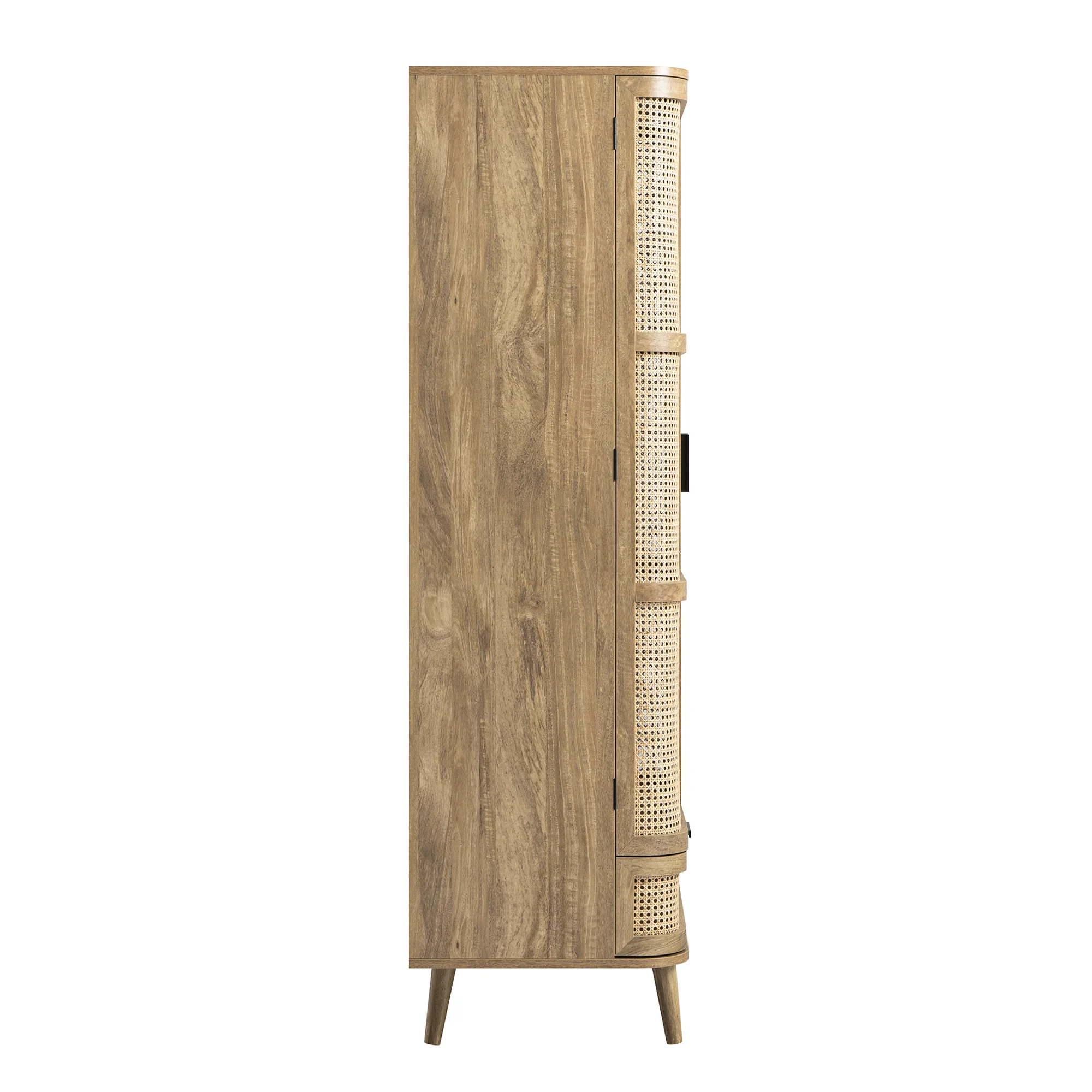 Izzy Curved Rattan Double Wardrobe, Natural - Image 13