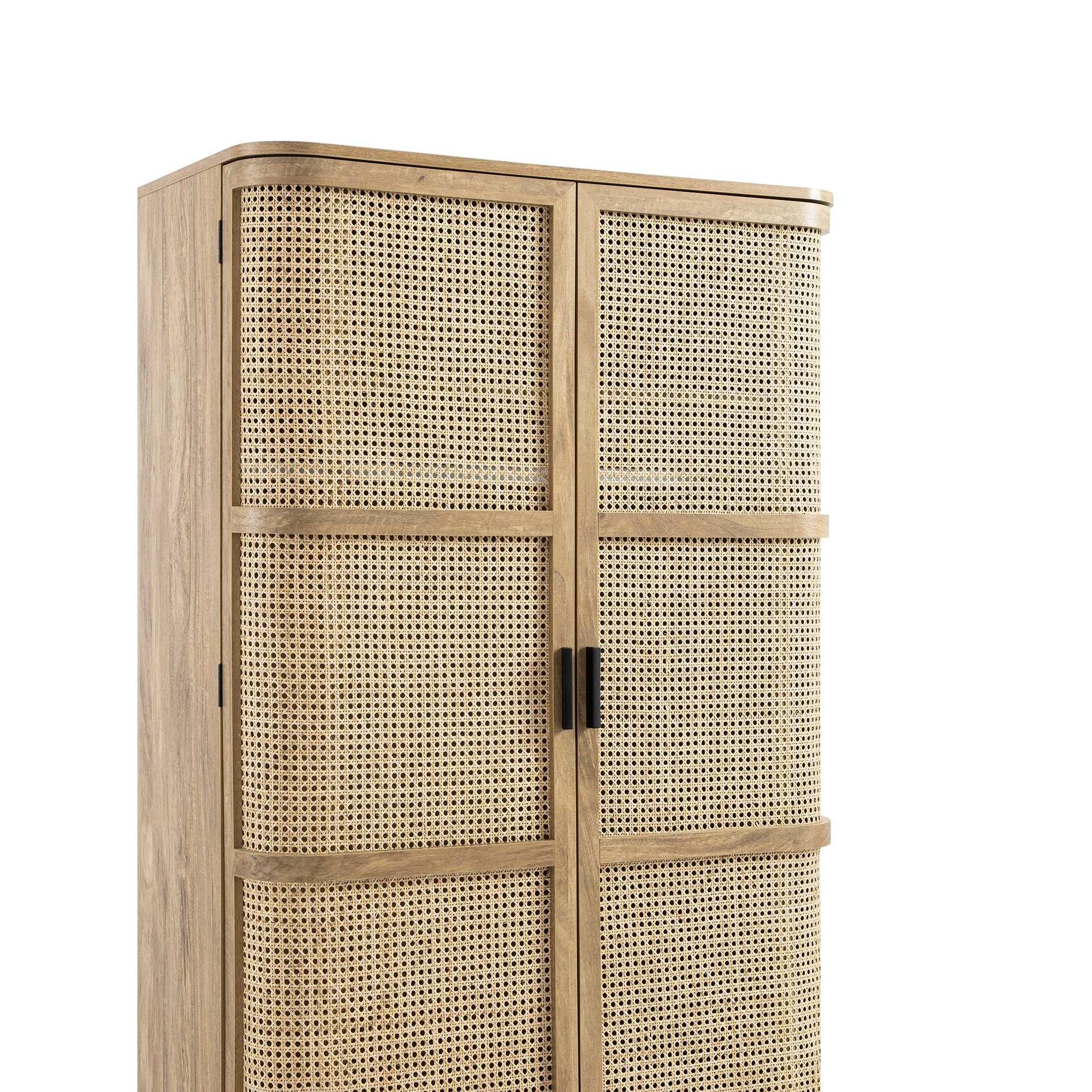 Izzy Curved Rattan Double Wardrobe, Natural - Image 15