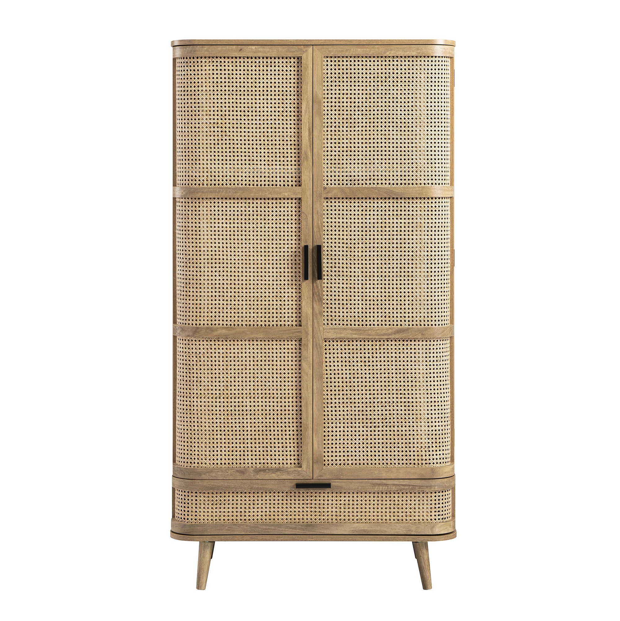 Izzy Curved Rattan Double Wardrobe, Natural - Image 8