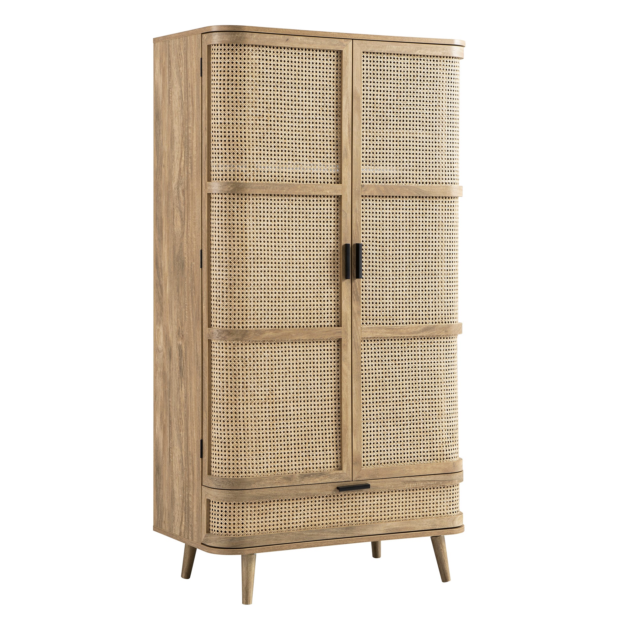 Izzy Curved Rattan Double Wardrobe, Natural - Image 9