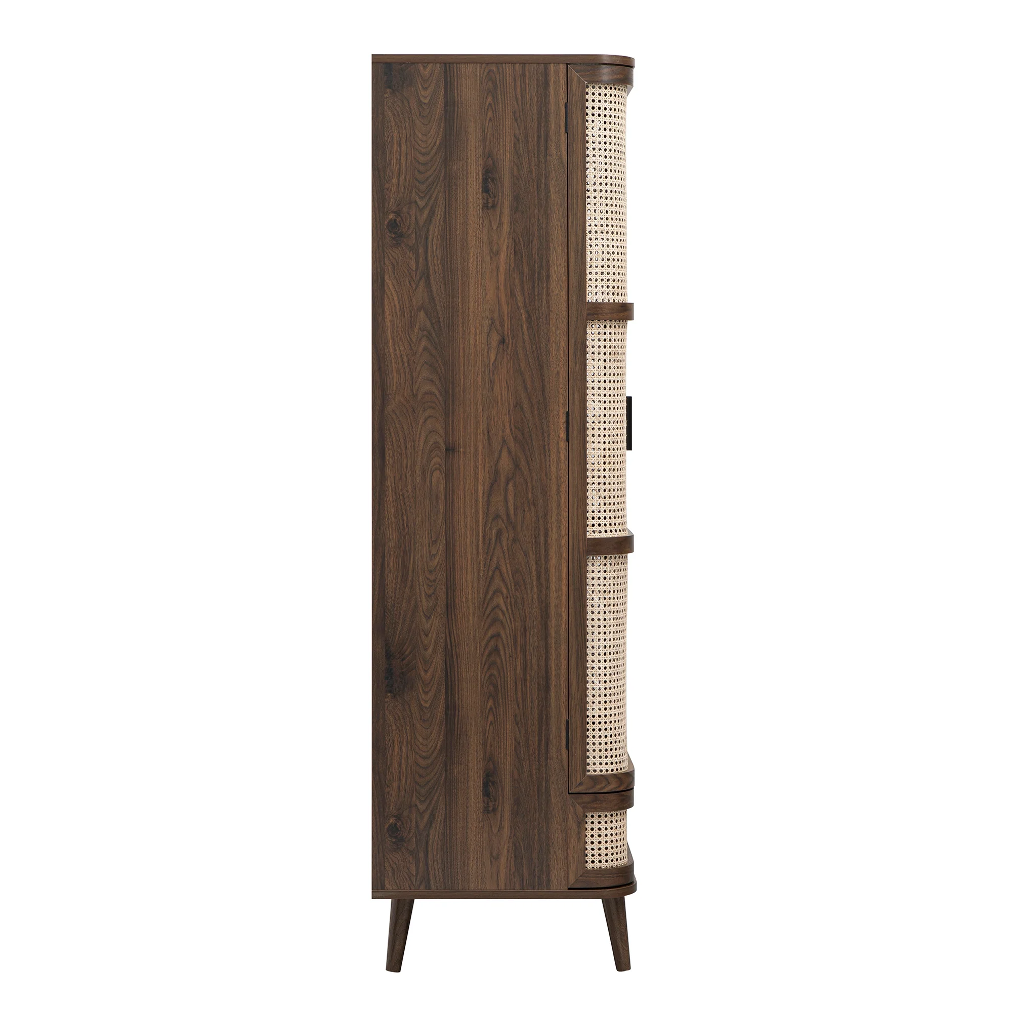 Izzy Curved Rattan Double Wardrobe, Walnut - Image 13